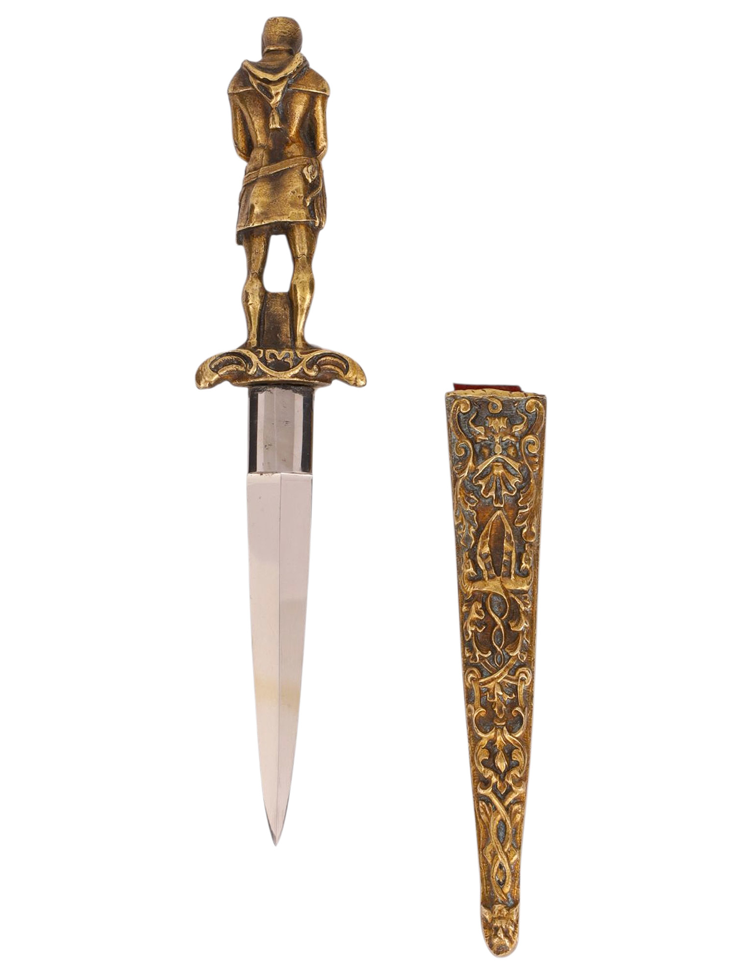 A EUROPEAN ROMANTIC DAGGER WITH SCULPTURAL HILT, 19TH CENTURY