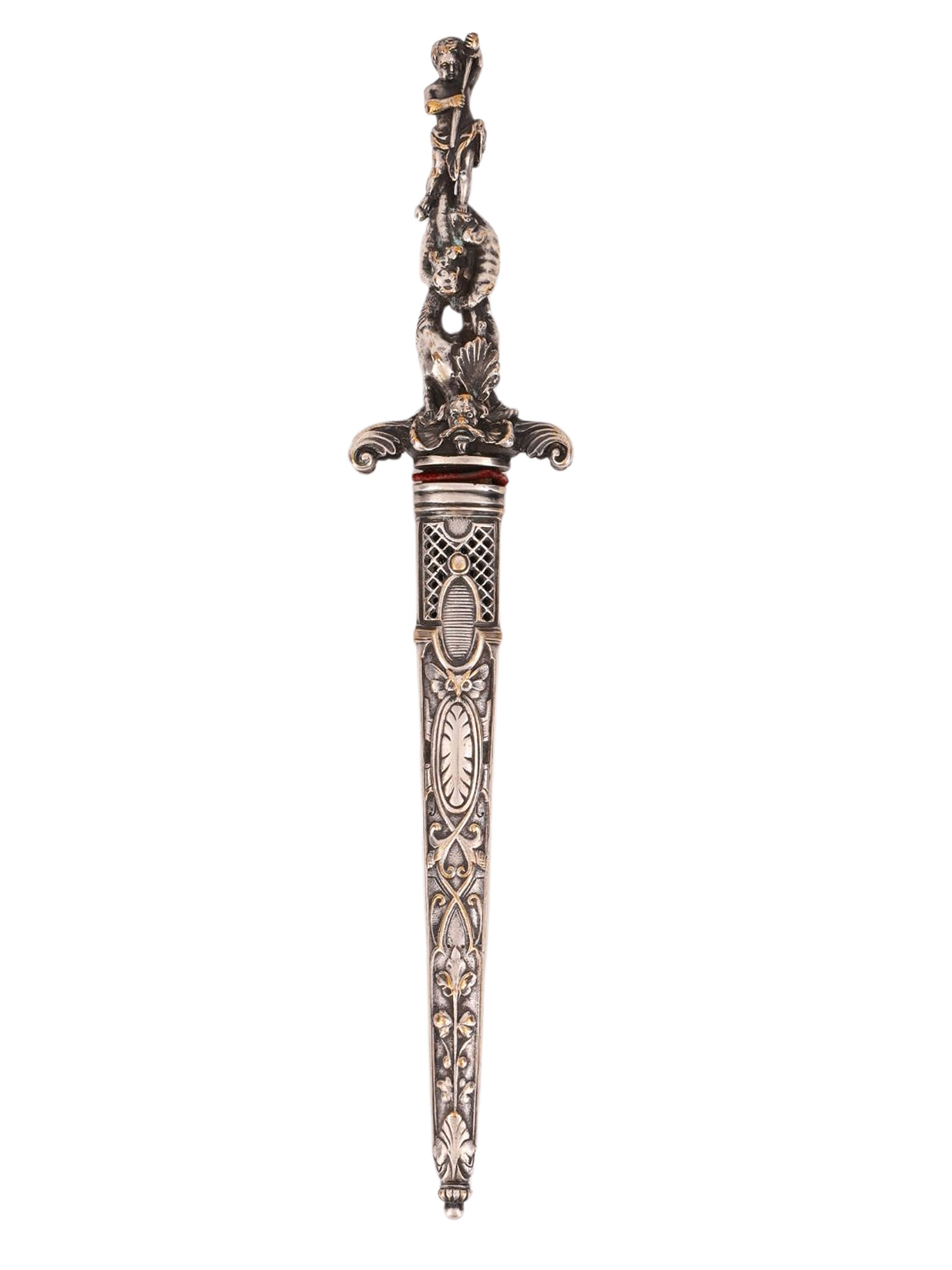 A EUROPEAN ROMANTIC DAGGER WITH SCULPTURAL HILT, 19TH CENTURY