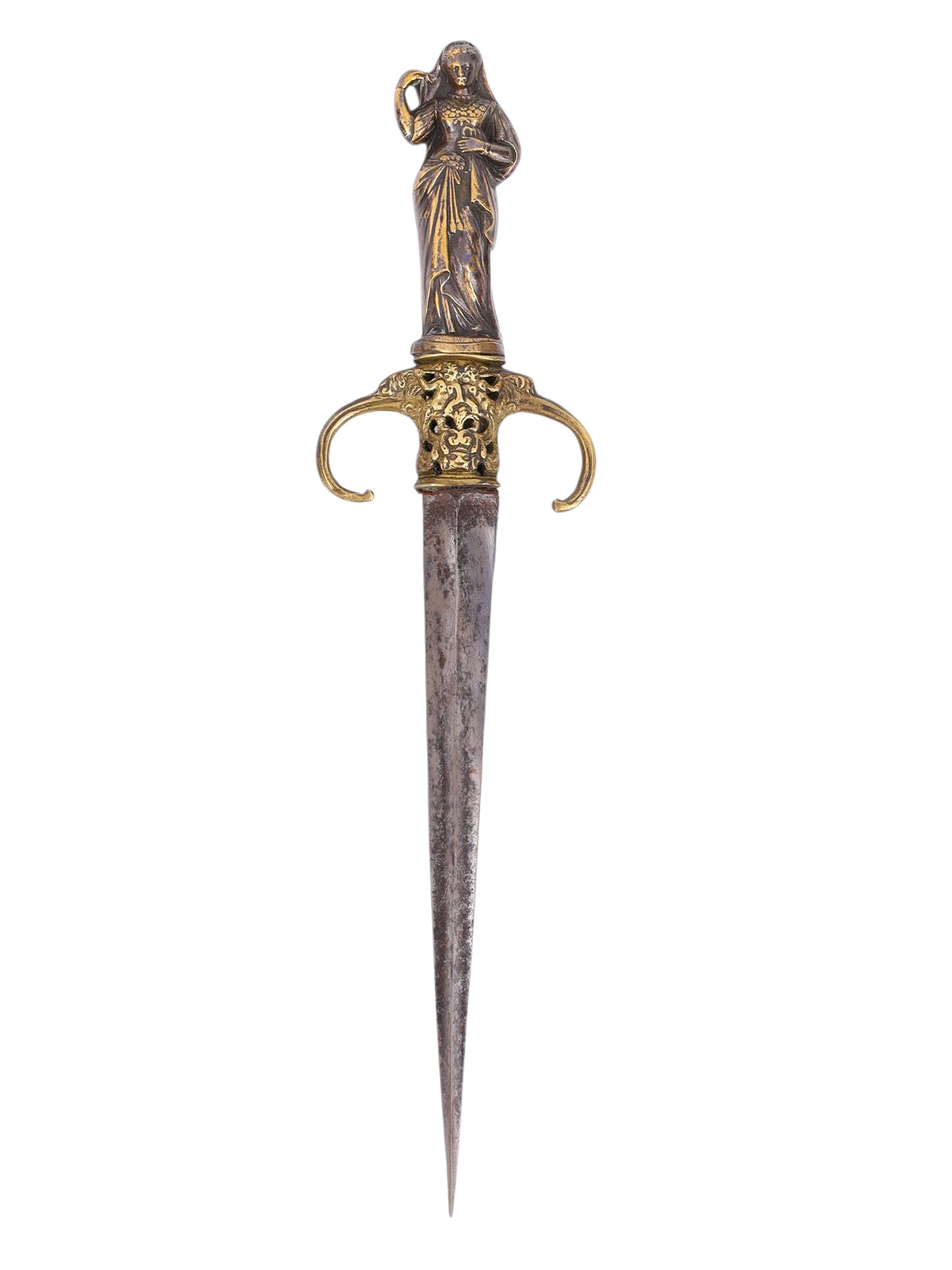 A EUROPEAN ROMANTIC DAGGER WITH SCULPTURAL HILT, 19TH CENTURY