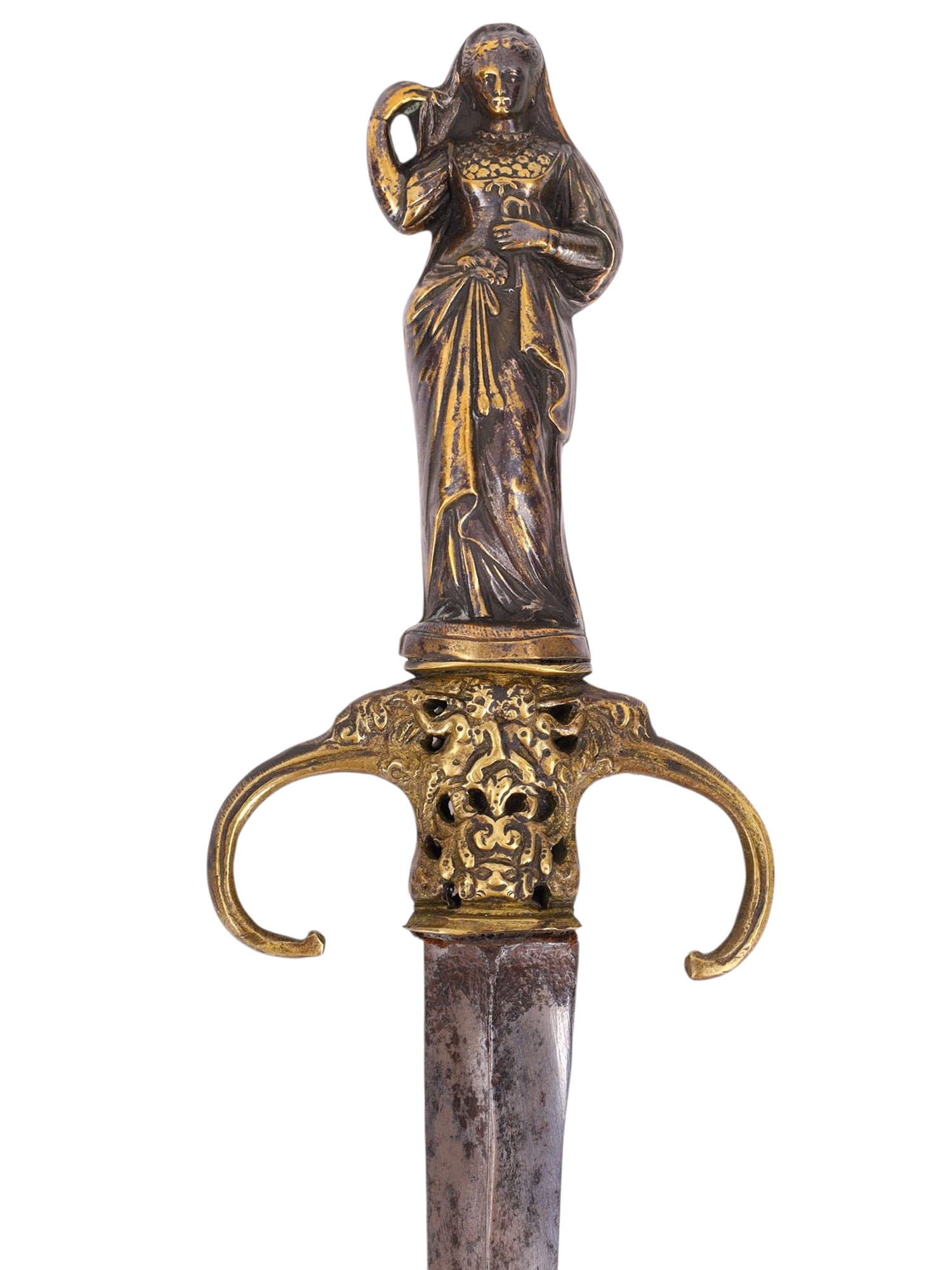 A EUROPEAN ROMANTIC DAGGER WITH SCULPTURAL HILT, 19TH CENTURY