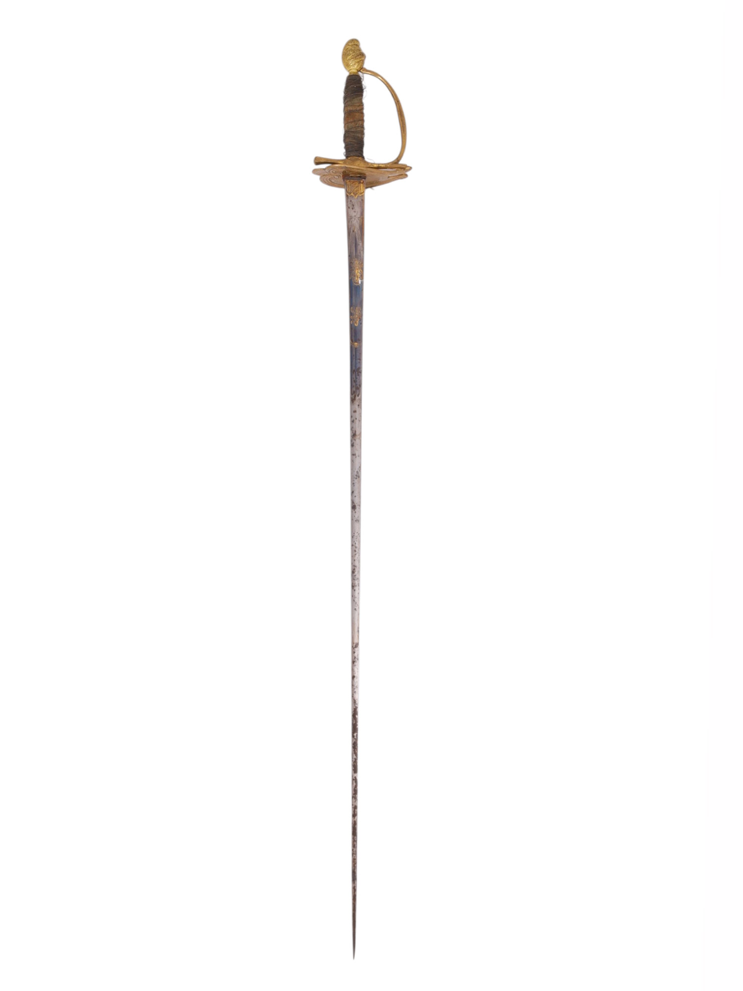 A FRENCH HUNTING SWORD WITH ENGRAVED BLADE, 18TH CENTURY