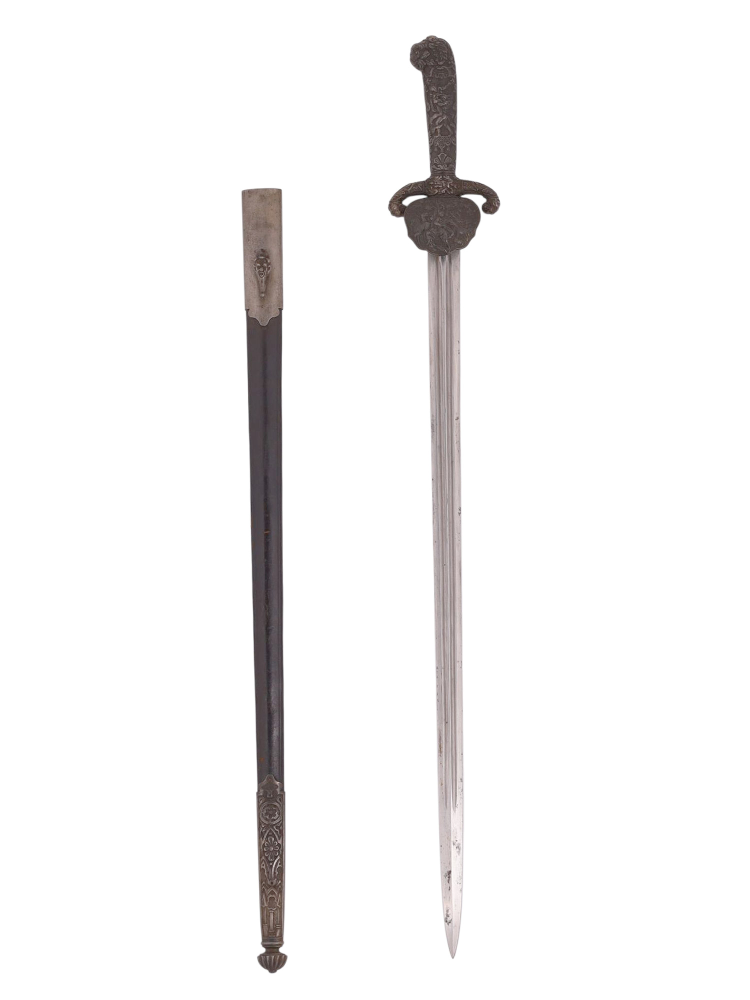 A FRENCH COULAUX & CIE KLINGENTHAL HUNTING DAGGER, MID 19TH CENTURY