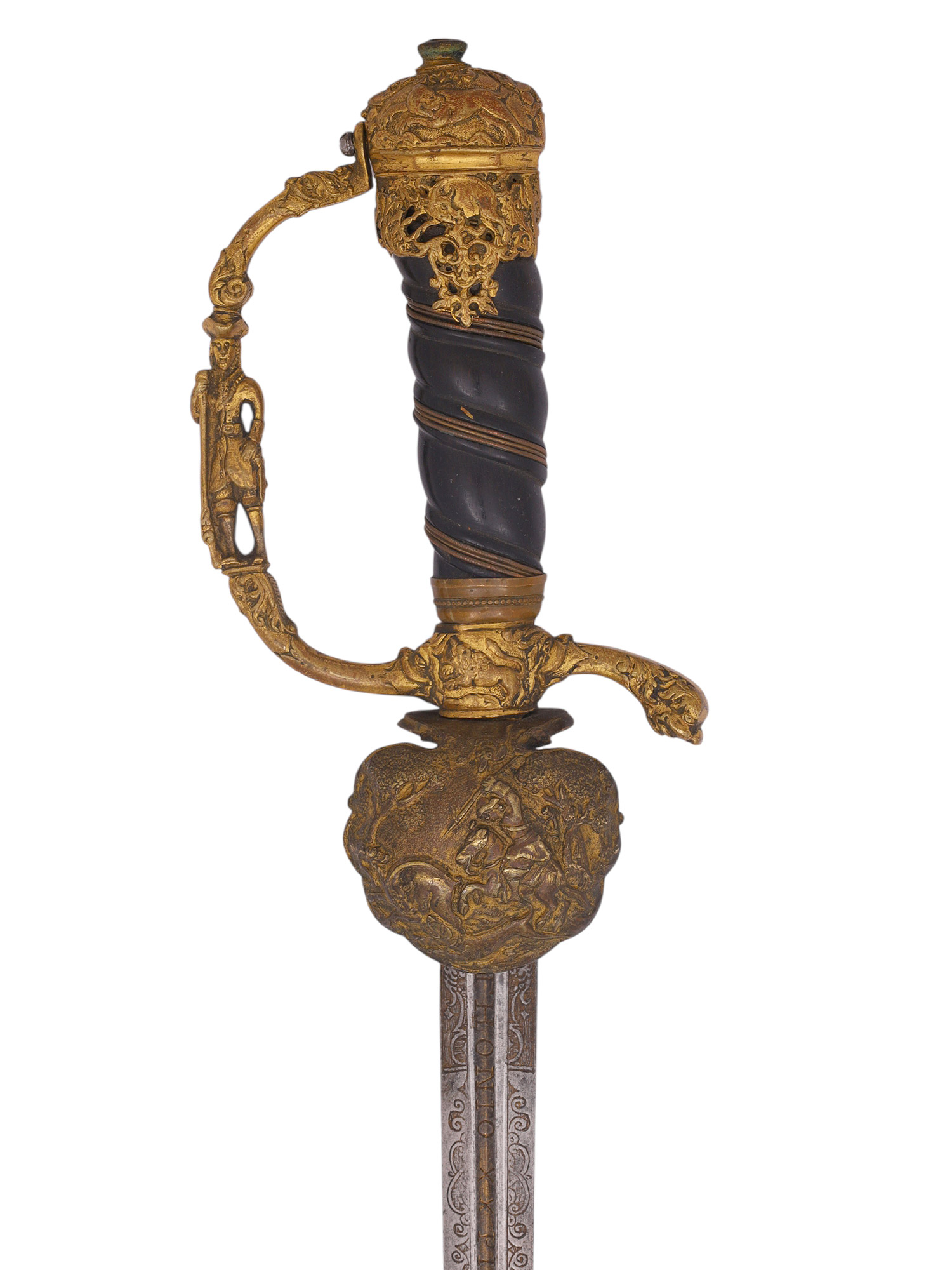 AN ITALIAN HUNTING SWORD, WORKSHOP OF ANTHONIO PICHINIO, 17/18TH CENTURY