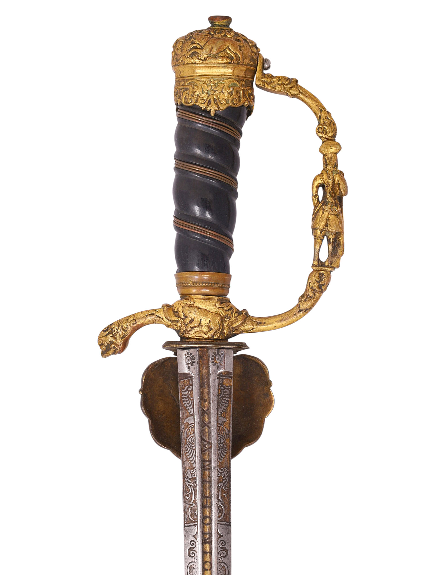 AN ITALIAN HUNTING SWORD, WORKSHOP OF ANTHONIO PICHINIO, 17/18TH CENTURY