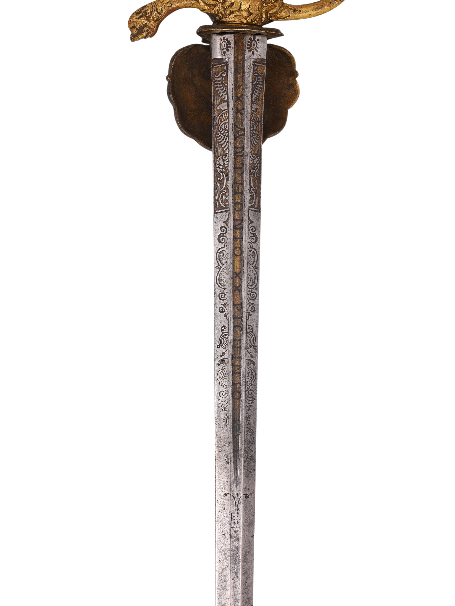 AN ITALIAN HUNTING SWORD, WORKSHOP OF ANTHONIO PICHINIO, 17/18TH CENTURY