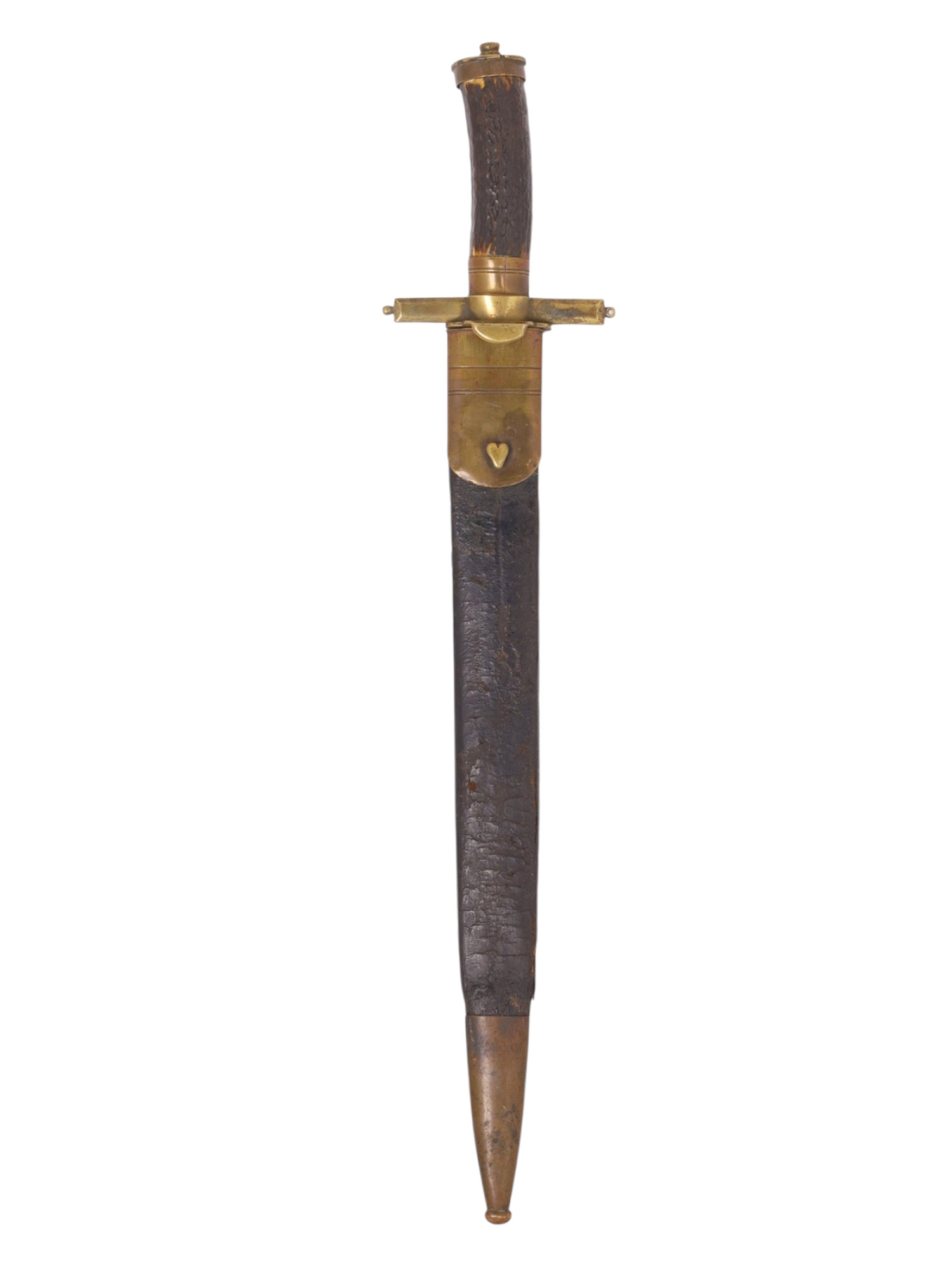 A GERMAN HIRSCHFANGER HUNTING SWORD WITH ENGRAVED BLADE, 18TH CENTURY