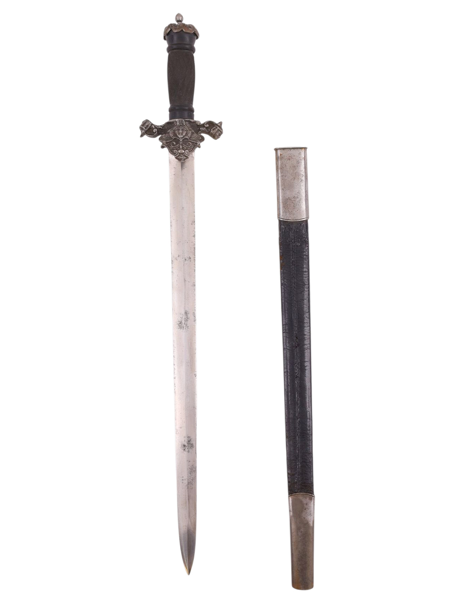 AN UNUSUAL GERMAN GAMEKEEPER'S BAYONET HUNTING DAGGER COMBO, 19TH CENTURY