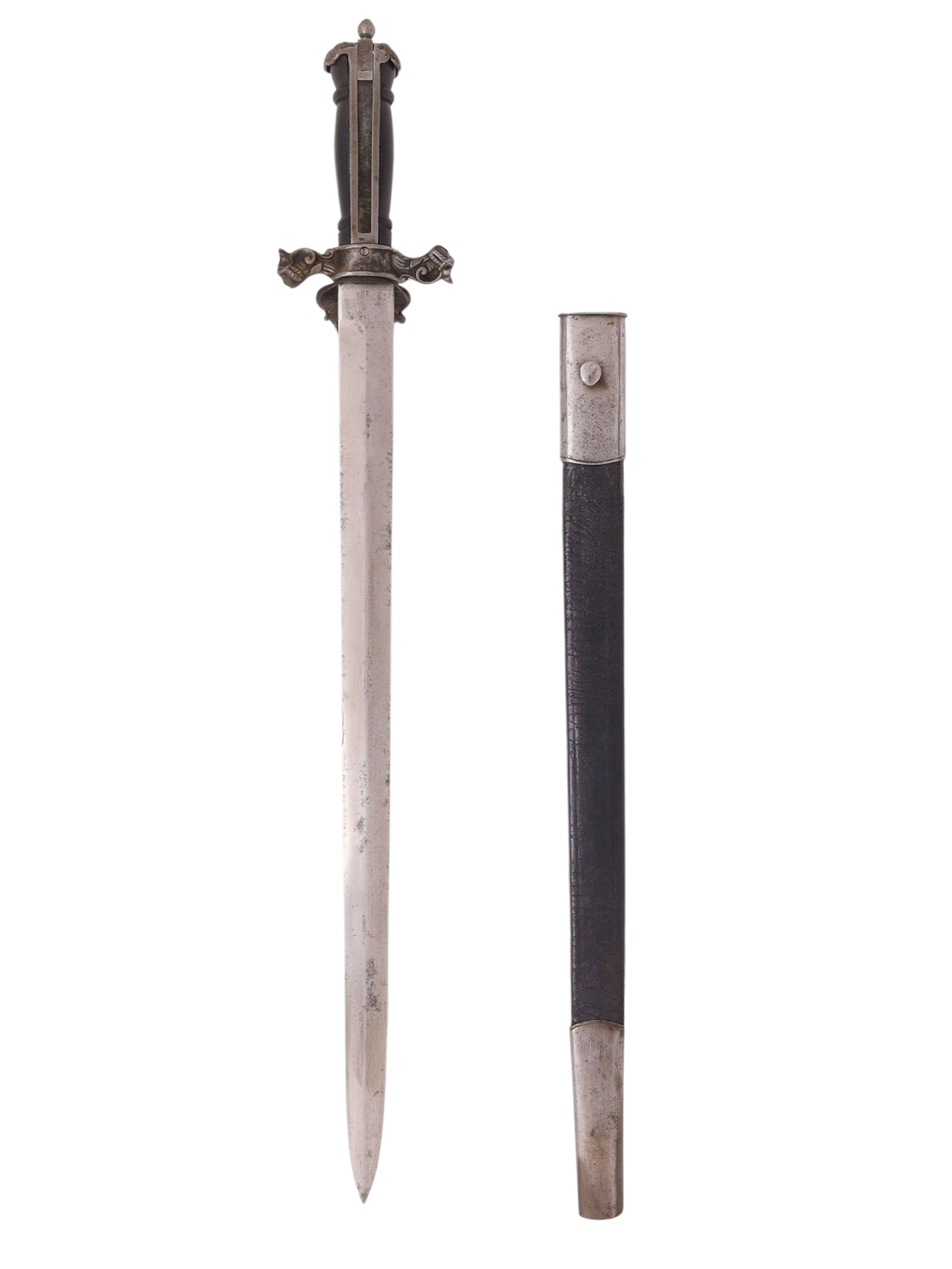 AN UNUSUAL GERMAN GAMEKEEPER'S BAYONET HUNTING DAGGER COMBO, 19TH CENTURY