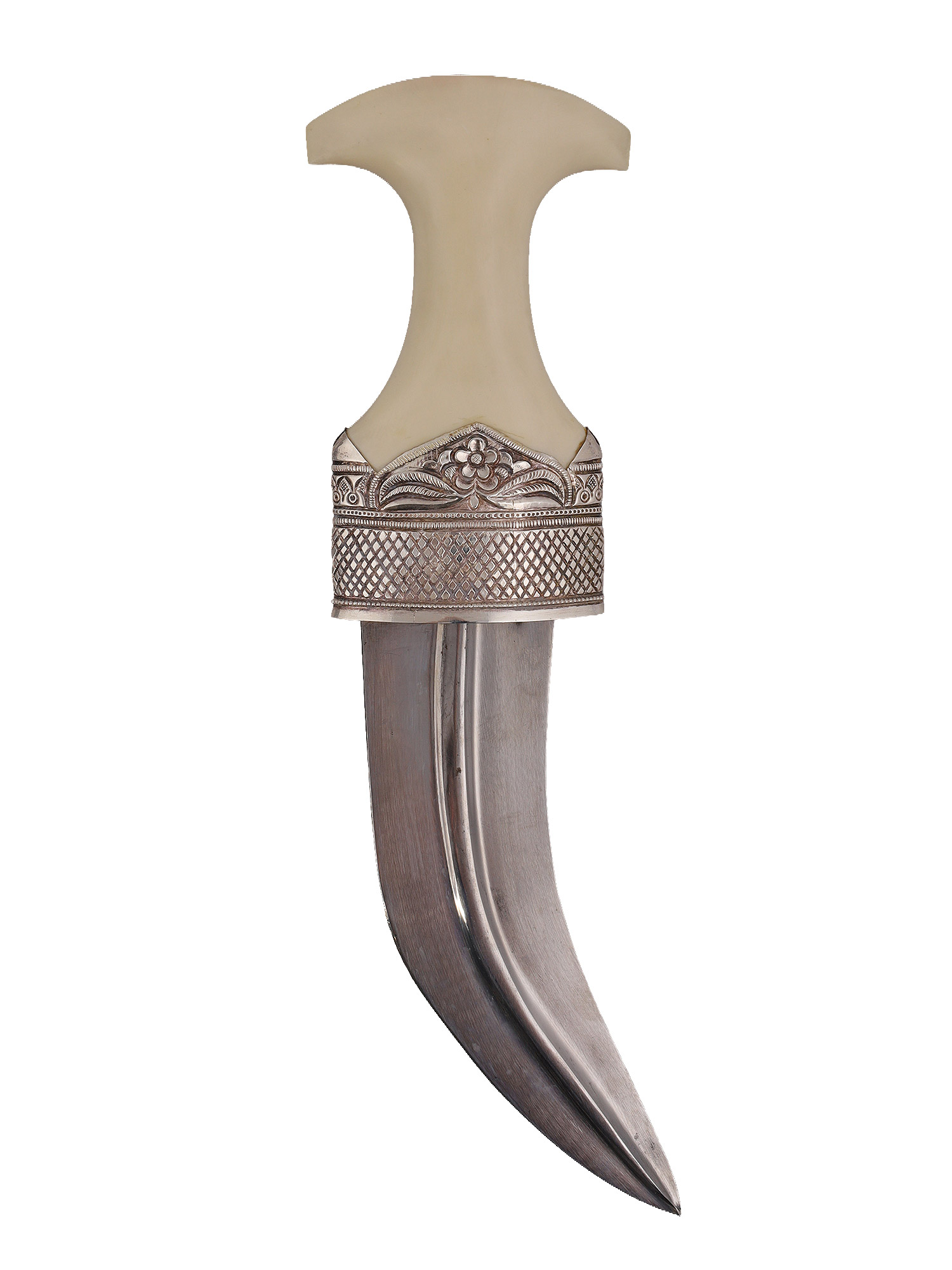 AN ARAB SILVER-MOUNTED JAMBIYA DAGGER PRESENTED TO THE PERMANENT MISSION OF FRANCE TO THE UNITED NATIONS, AUGUST 2009