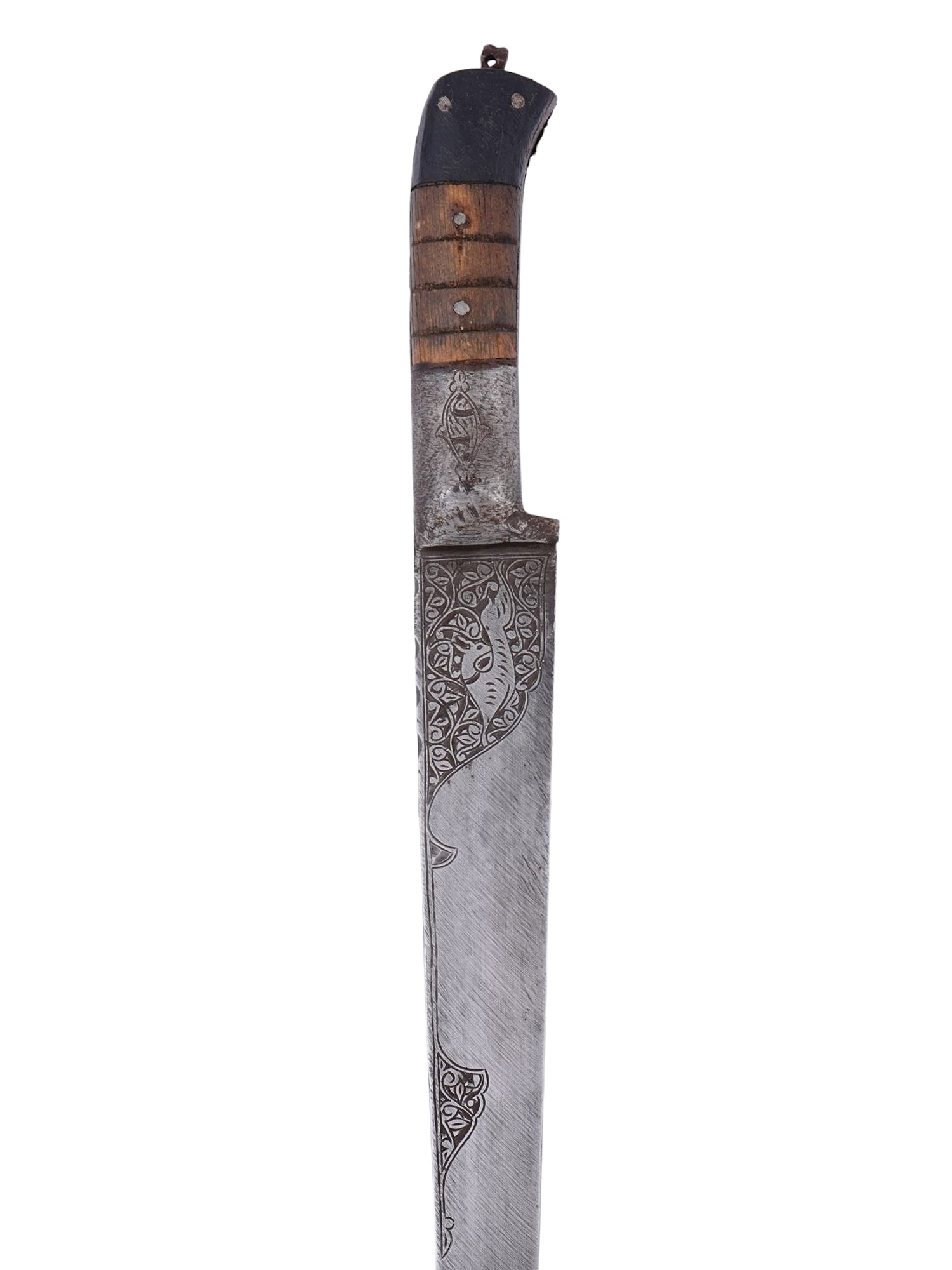 AN INDO-PERSIAN KARD DAGGER WITH ENGRAVED BLADE, 19TH CENTURY