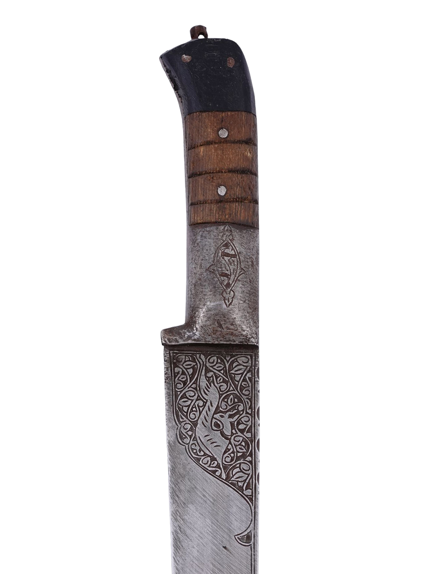 AN INDO-PERSIAN KARD DAGGER WITH ENGRAVED BLADE, 19TH CENTURY