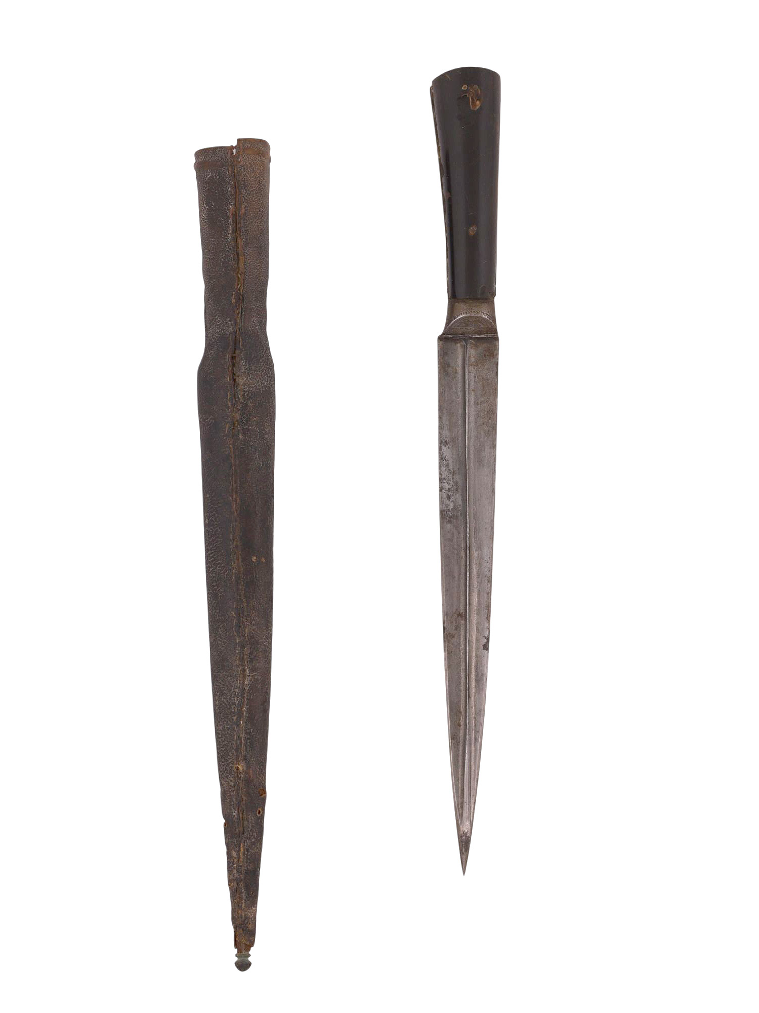 A PERSIAN WOOTZ STEEL DAGGER WITH SHEATH, 18TH/19TH CEN.