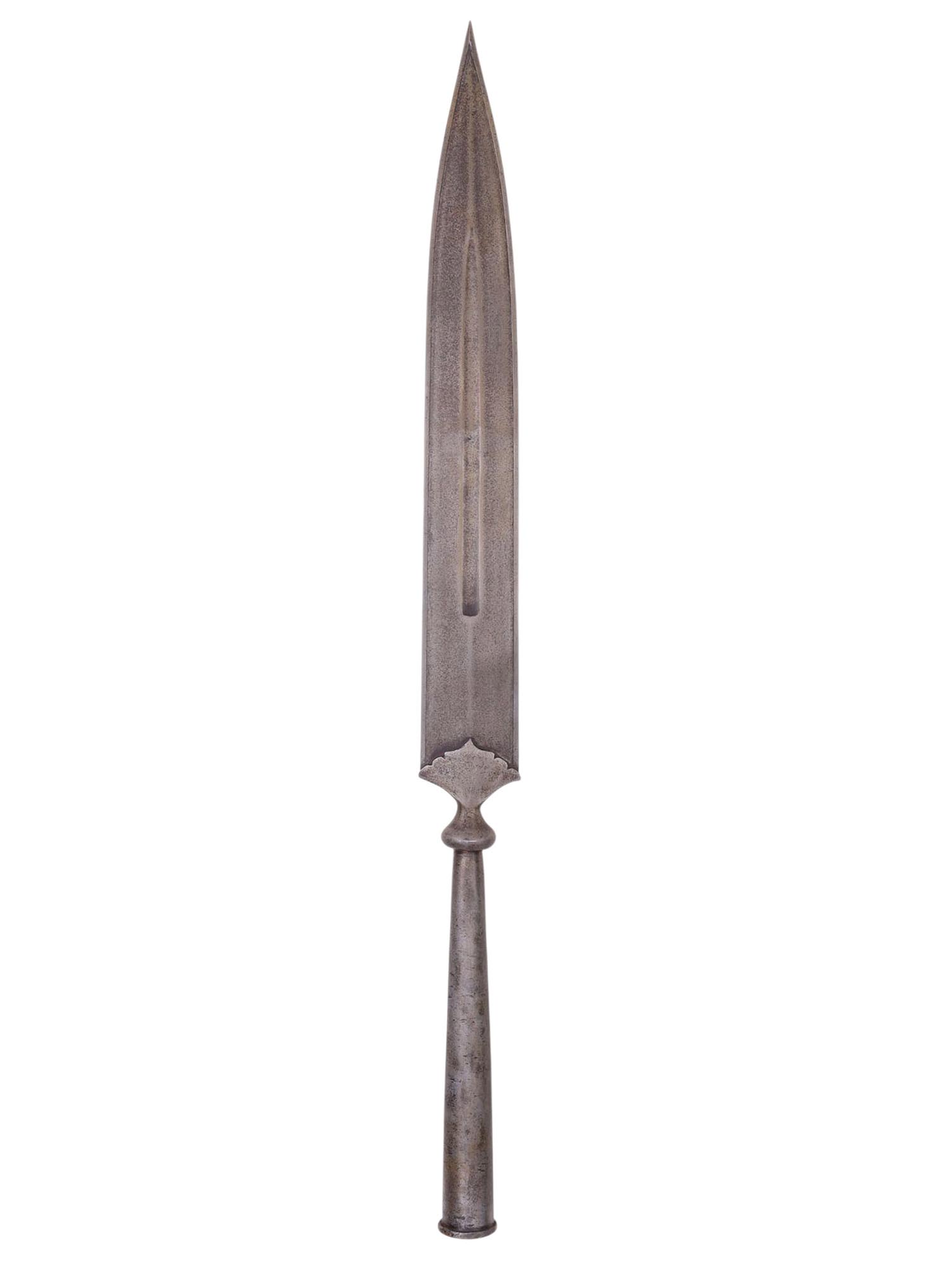 A QAJAR PERSIAN SPEARHEAD WITH WOOTZ BLADE, 19TH CENTURY