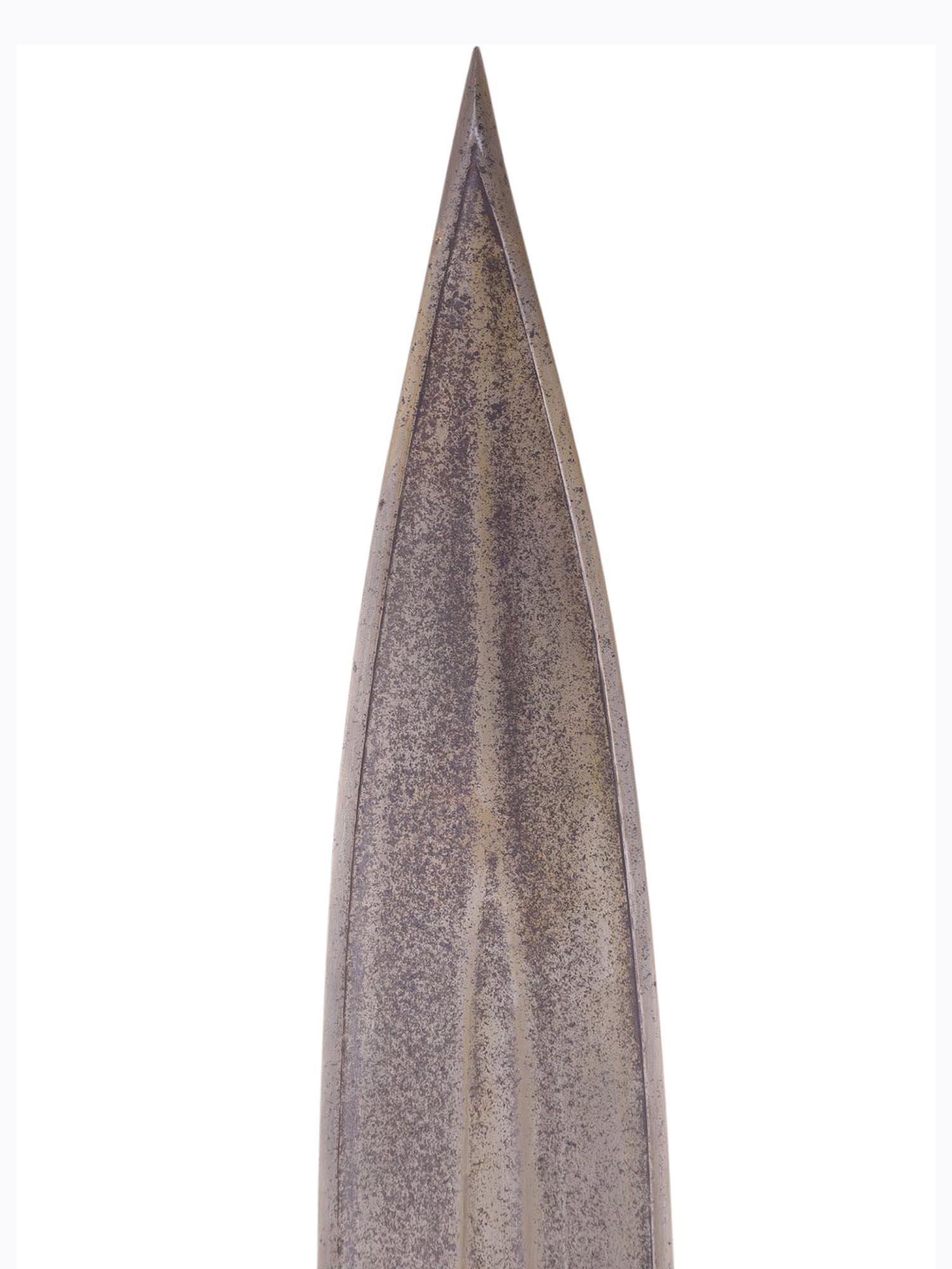 A QAJAR PERSIAN SPEARHEAD WITH WOOTZ BLADE, 19TH CENTURY