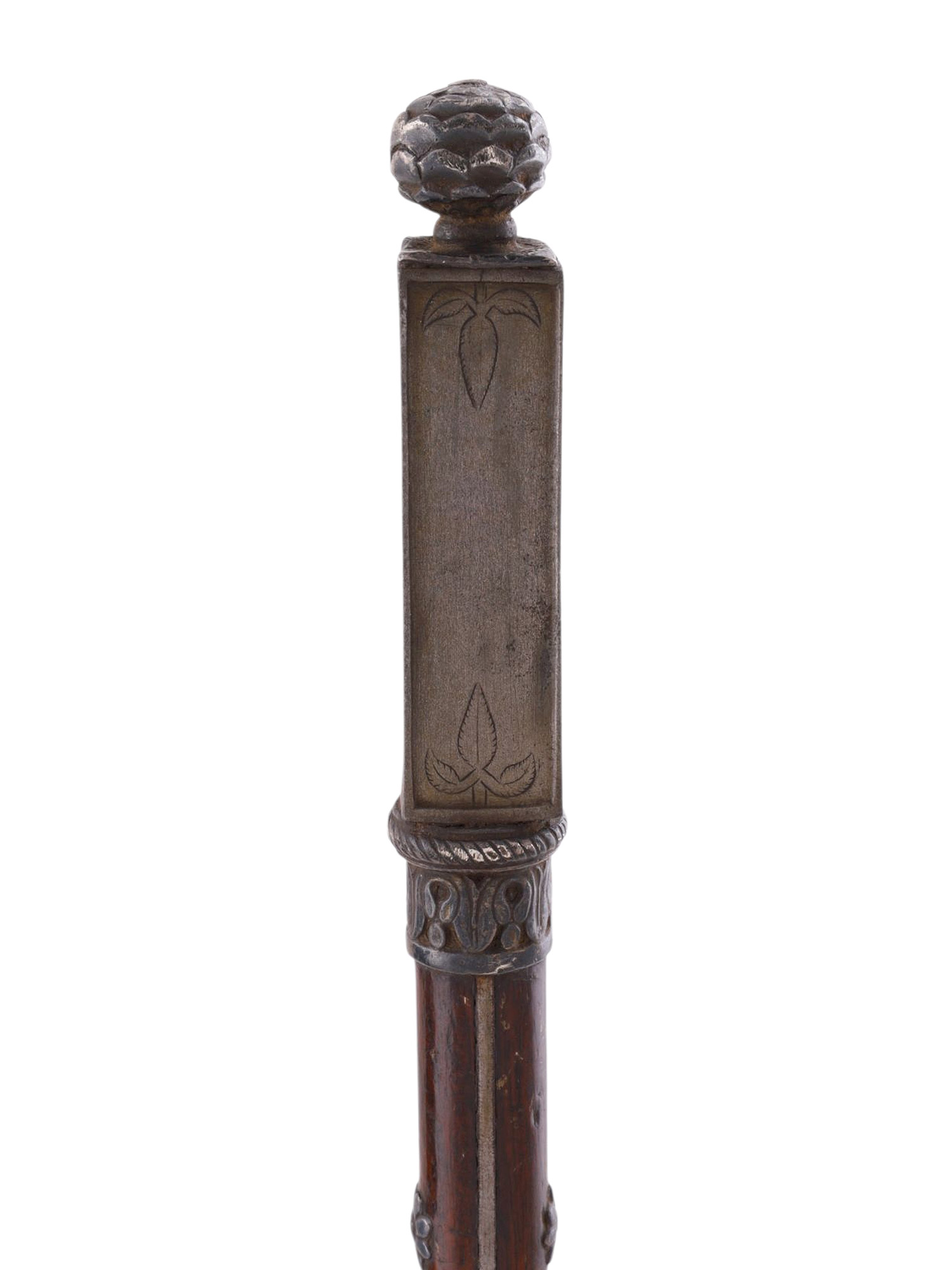 A RARE OTTOMAN OR PERSIAN FARSA OR TABAR AXE WITH L-SHAPED WOOTZ STEEL BLADE, 19TH CENTURY