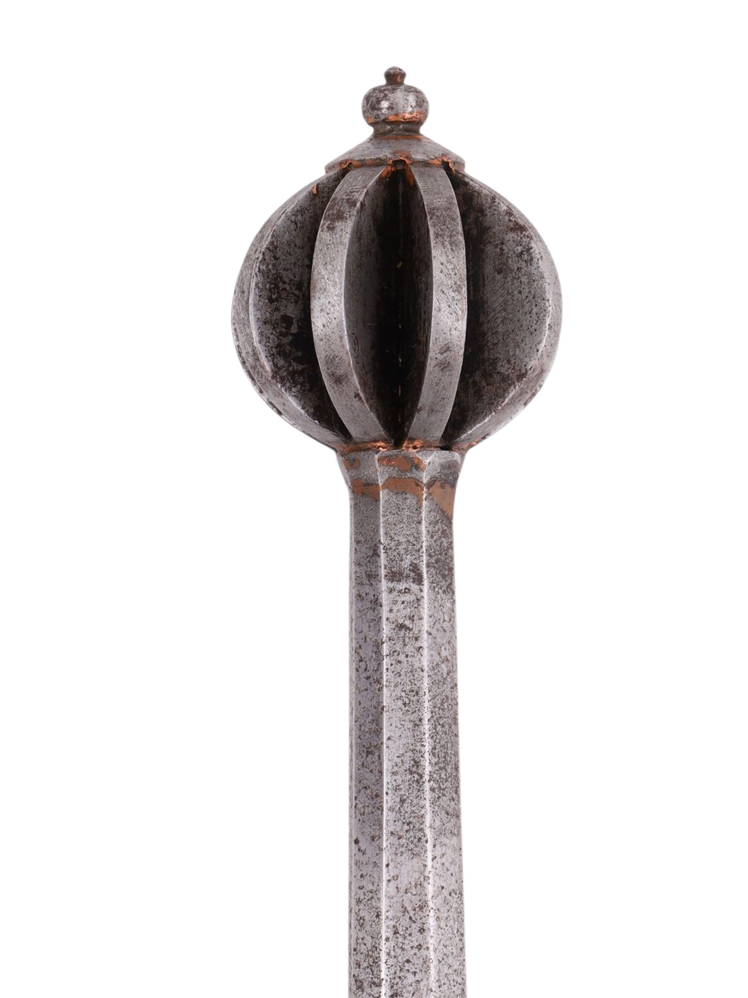 A STEEL FLANGED MACE WITH REINFORCED SHAFT, HUNGARIAN, 17TH–18TH CENTURY
