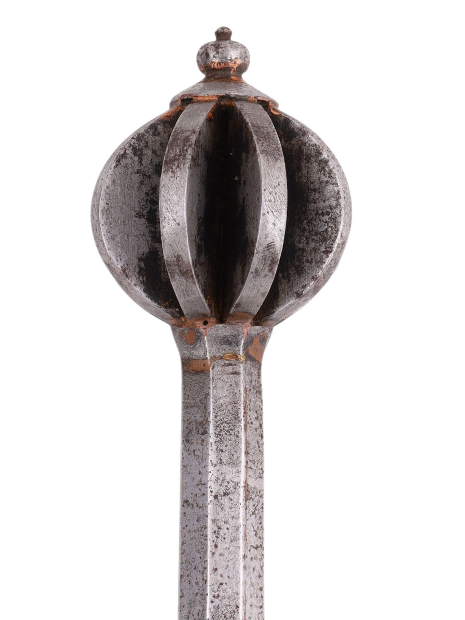 A STEEL FLANGED MACE WITH REINFORCED SHAFT, HUNGARIAN, 17TH–18TH CENTURY