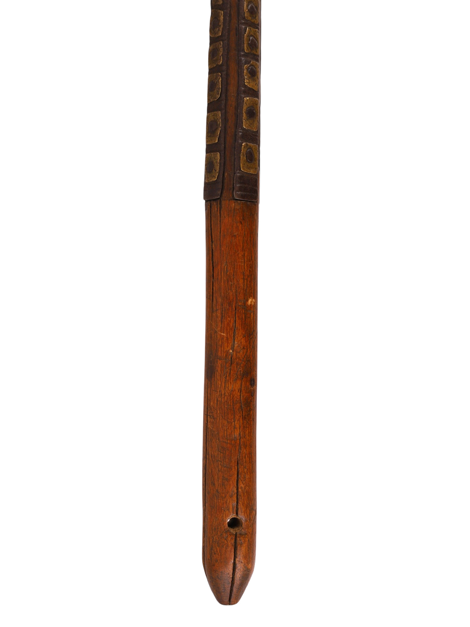 A MEDIEVAL FORGED IRON CHAIN TASSEL AND WHIP HANDLE, PROBABLY EQUESTRIAN, 15TH-16TH CENTURY