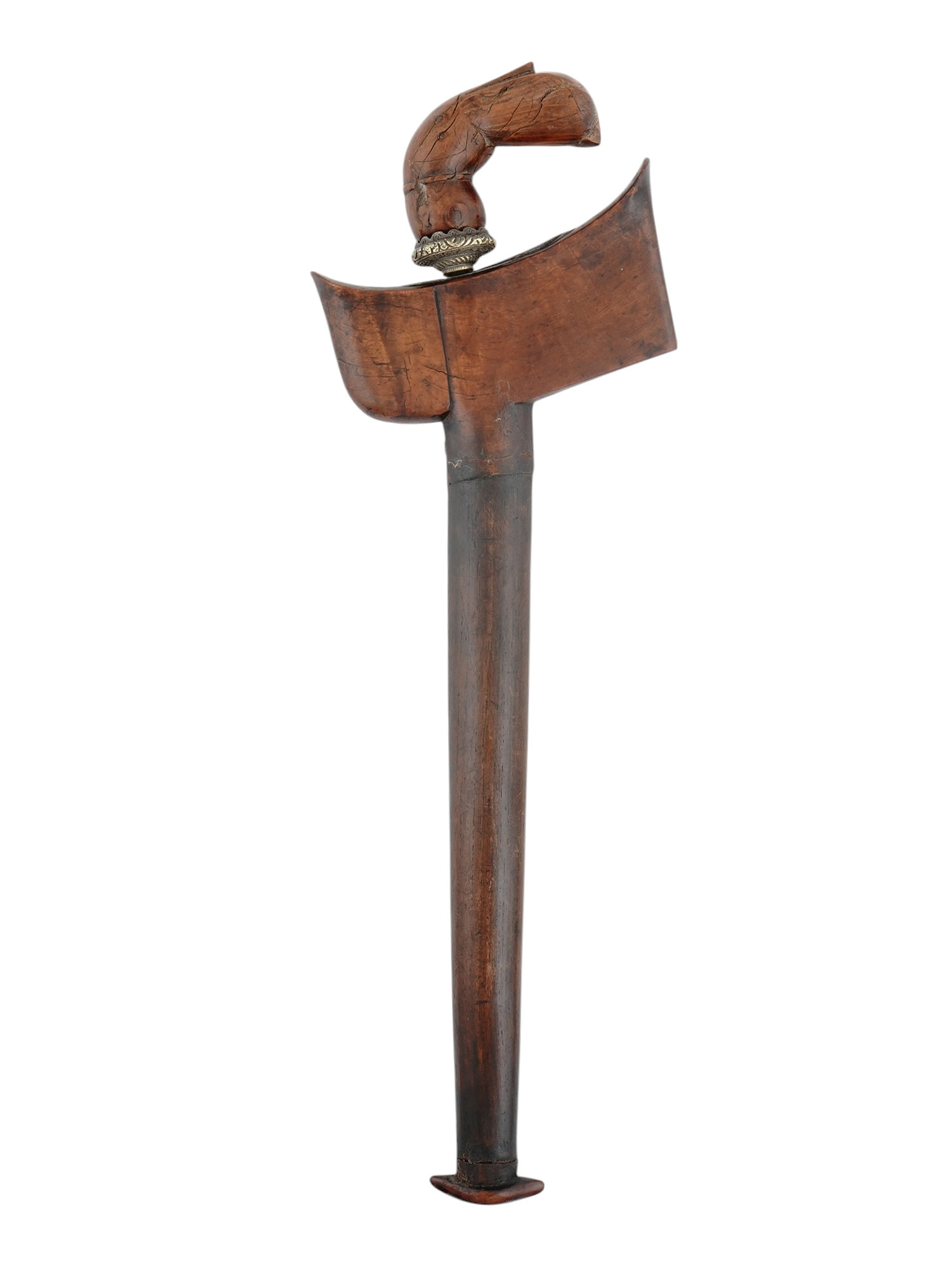 AN INDONESIAN KRIS DAGGER WITH SCABBARD AND FABRIC POUCH