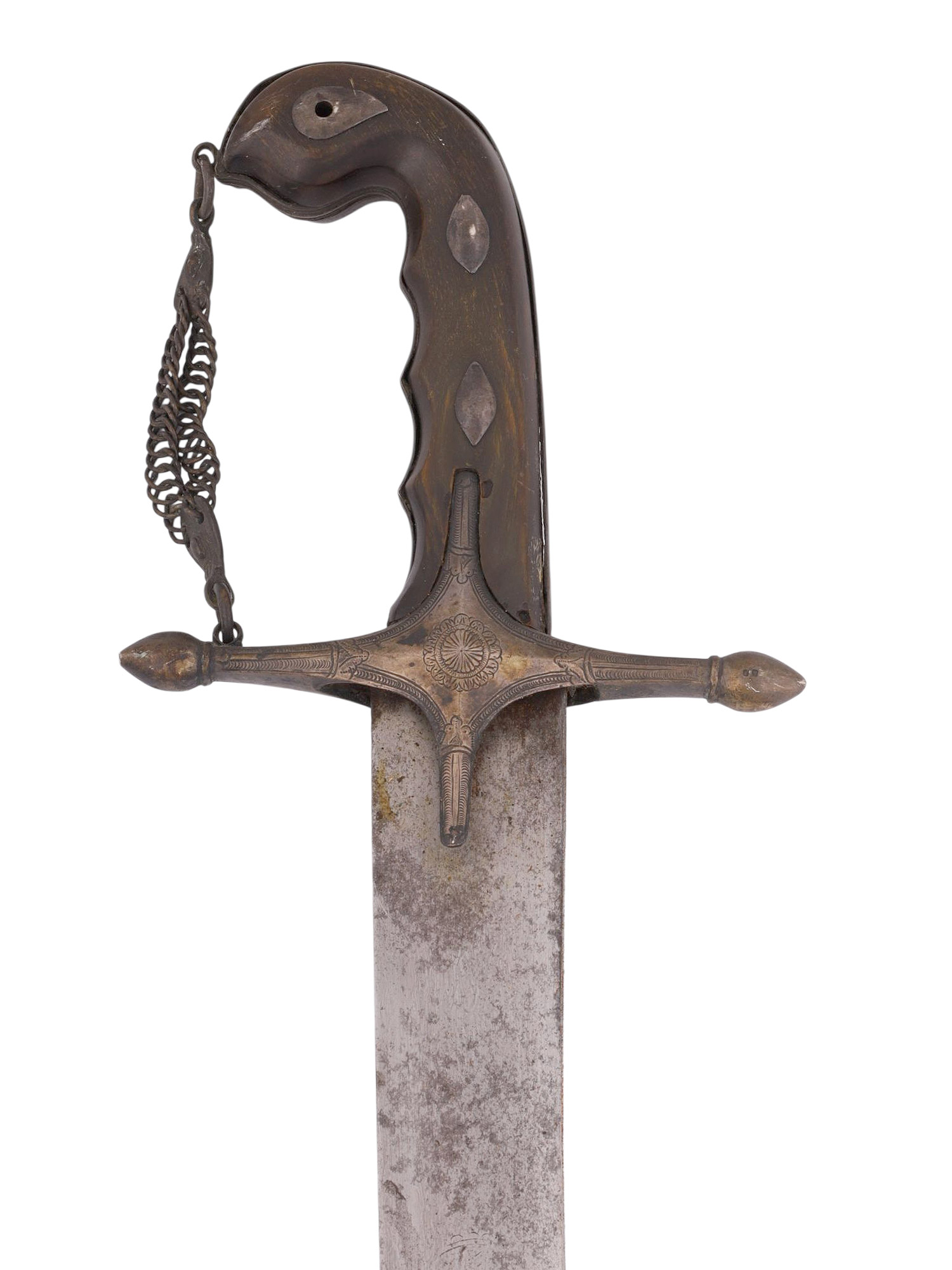 A LARGE OTTOMAN KILIJ SWORD WITH METAL-MOUNTED SCABBARD, 19TH CENTURY