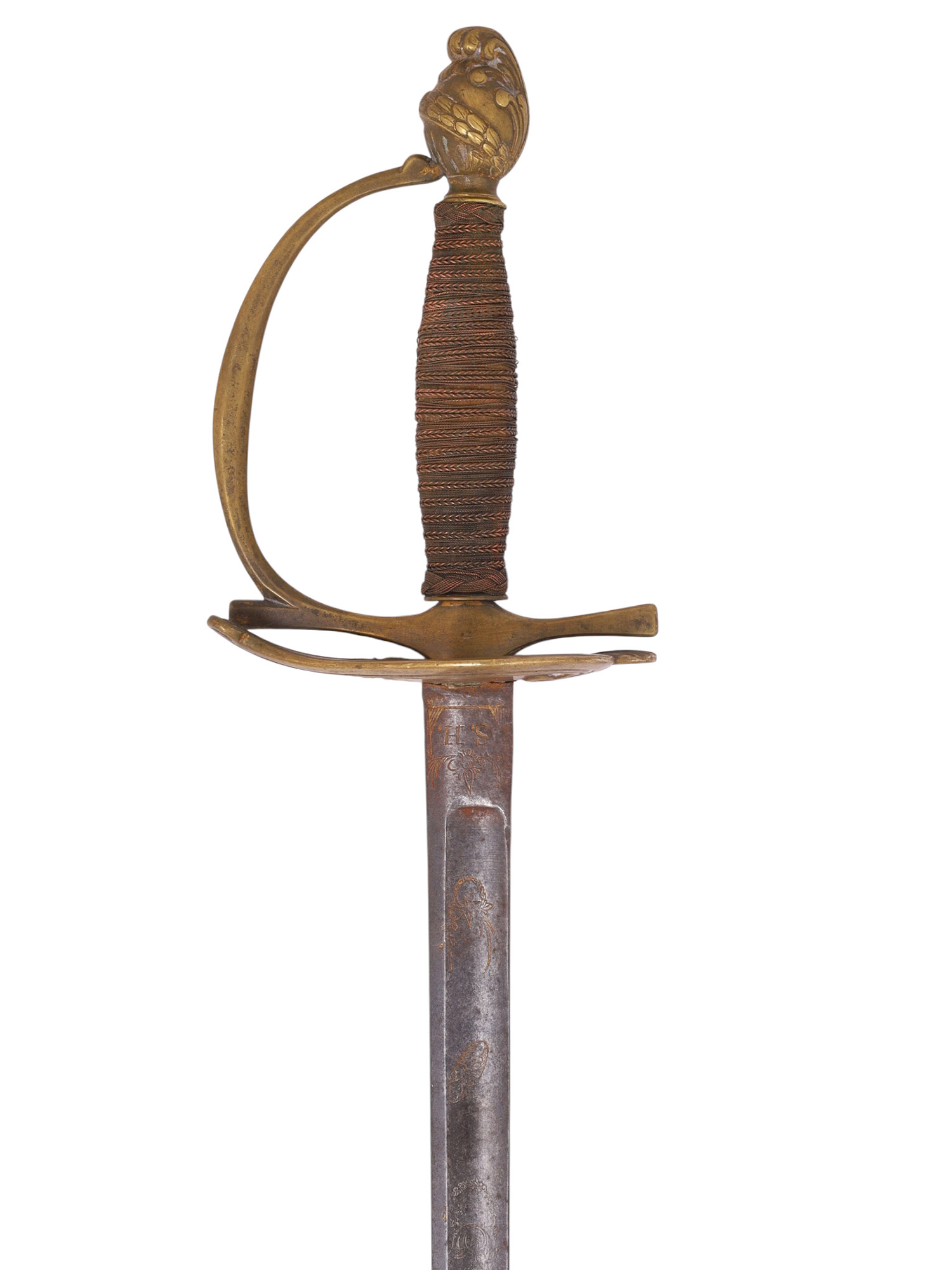 A EUROPEAN SMALLSWORD MARKED 'S.H.', 18TH CENTURY