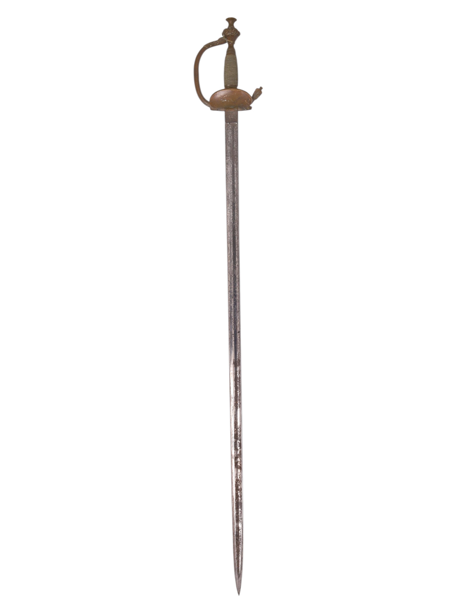 A CONTINENTAL SMALLSWORD WITH ETCHED BLADE, 19TH CEN.