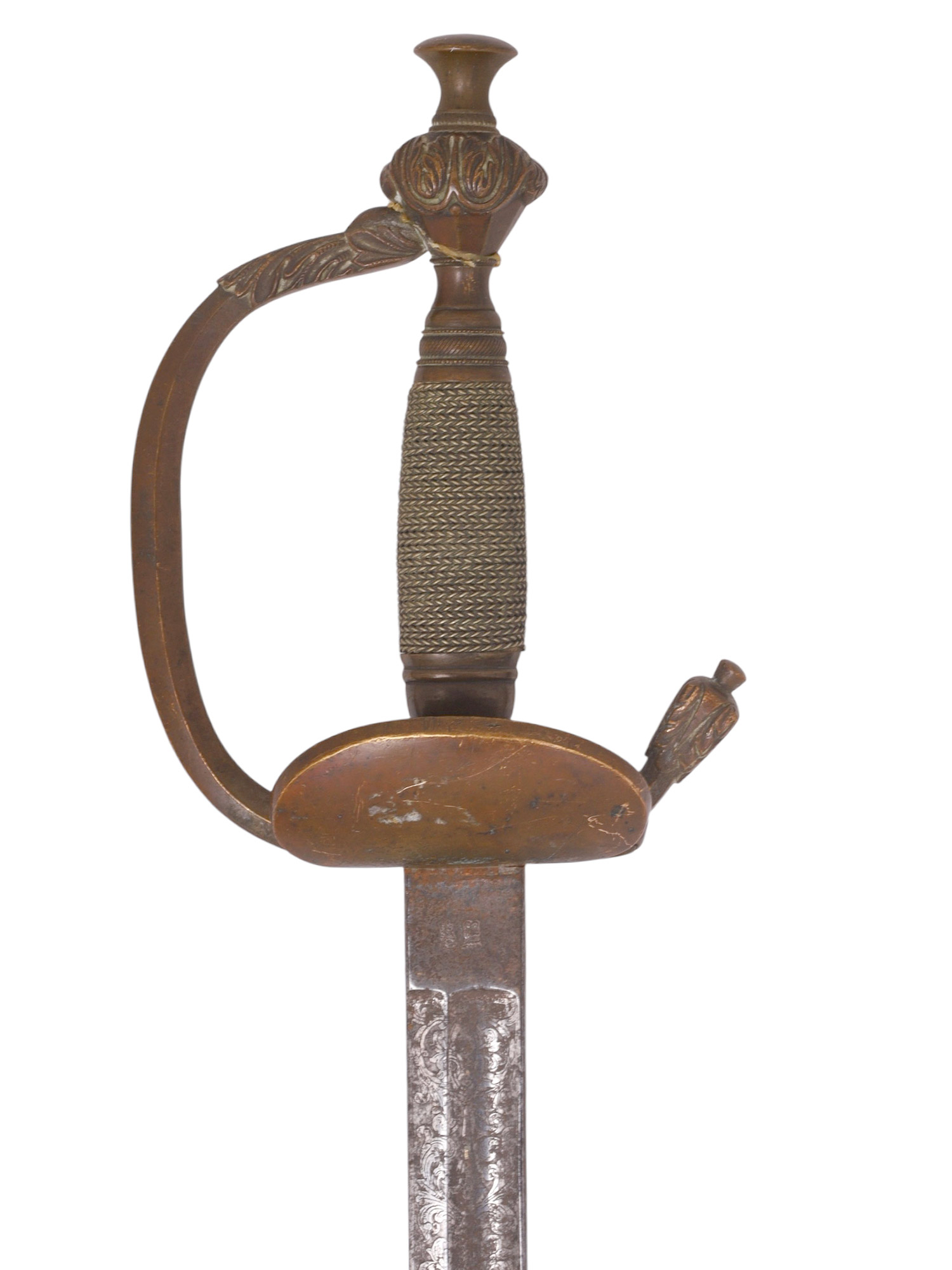 A CONTINENTAL SMALLSWORD WITH ETCHED BLADE, 19TH CEN.