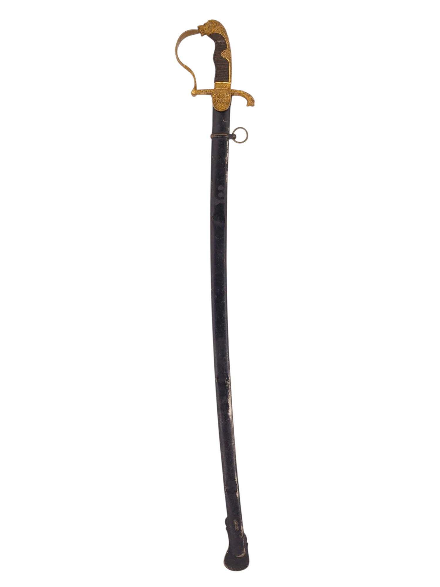 A GERMAN EMPIRE SOLINGEN ETCHED LION HEAD SABRE, CA. 1883-1918