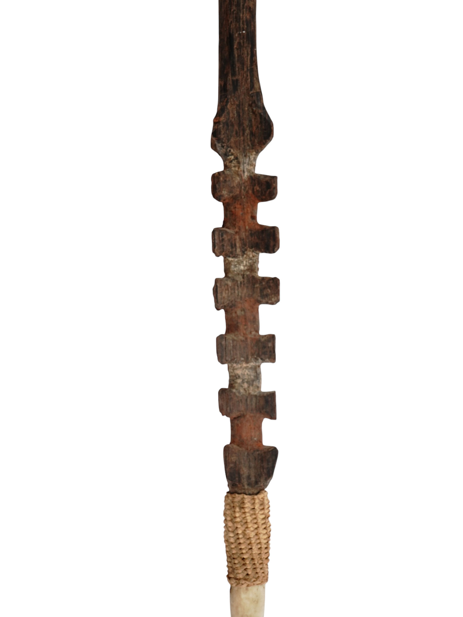 A PAPUA NEW GUINEAN CARVED ARROWHEAD WITH CASSOWARY CLAW TIP, 20TH CENTURY