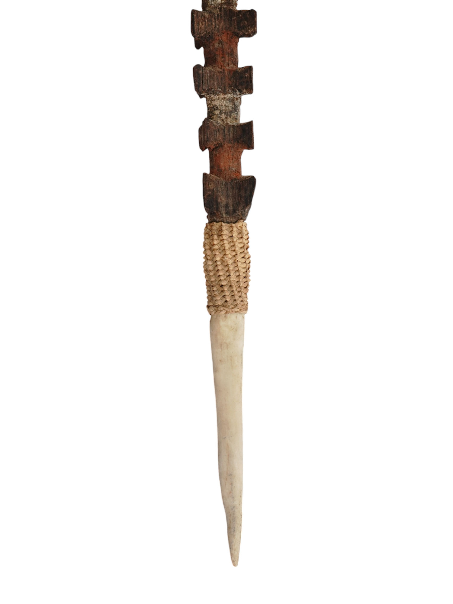 A PAPUA NEW GUINEAN CARVED ARROWHEAD WITH CASSOWARY CLAW TIP, 20TH CENTURY