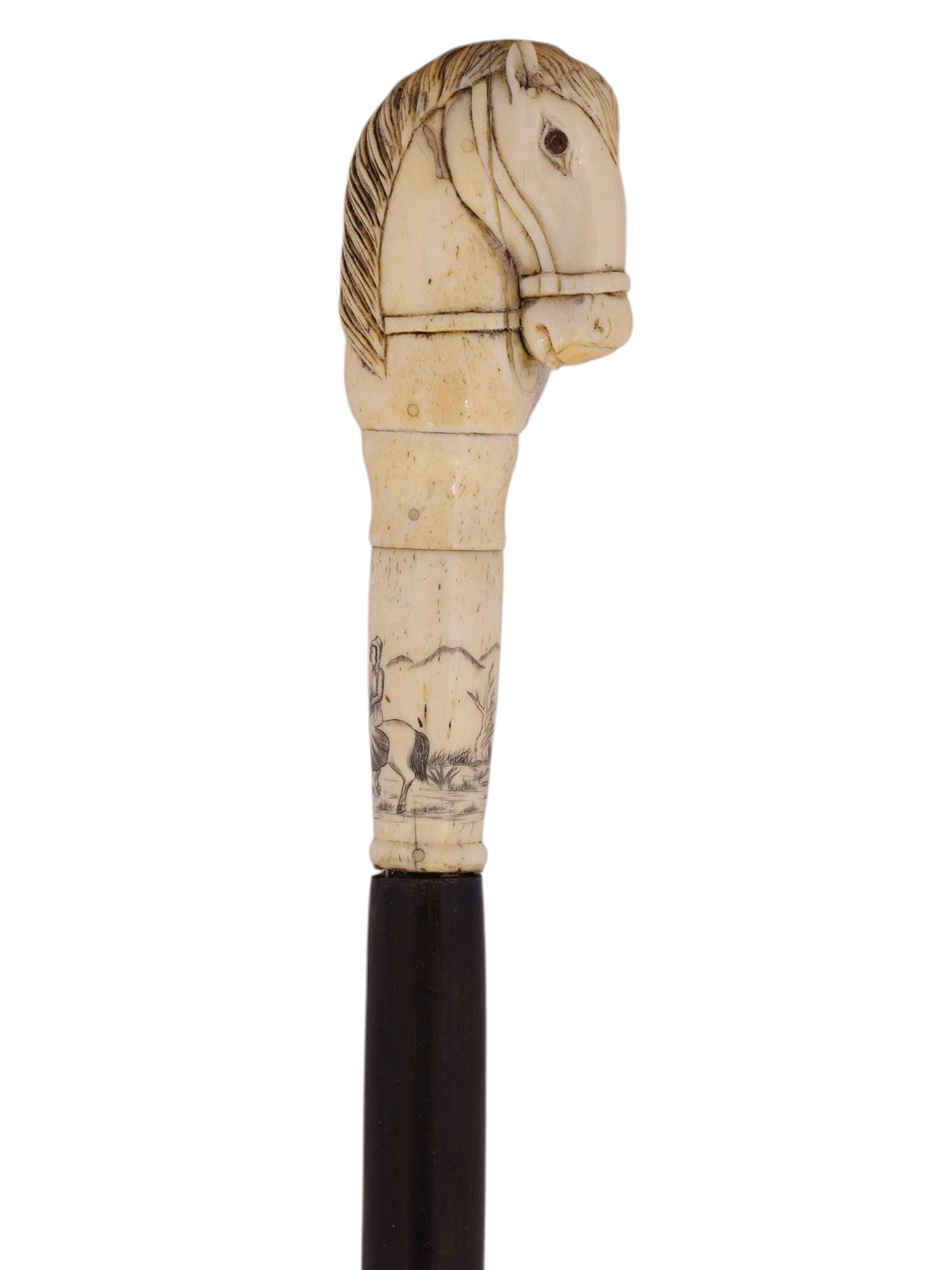 AN EXCEPTIONAL WALKING CANE WITH A CONCEALED BLADE, COLONIAL INDIA, 19TH CEN.