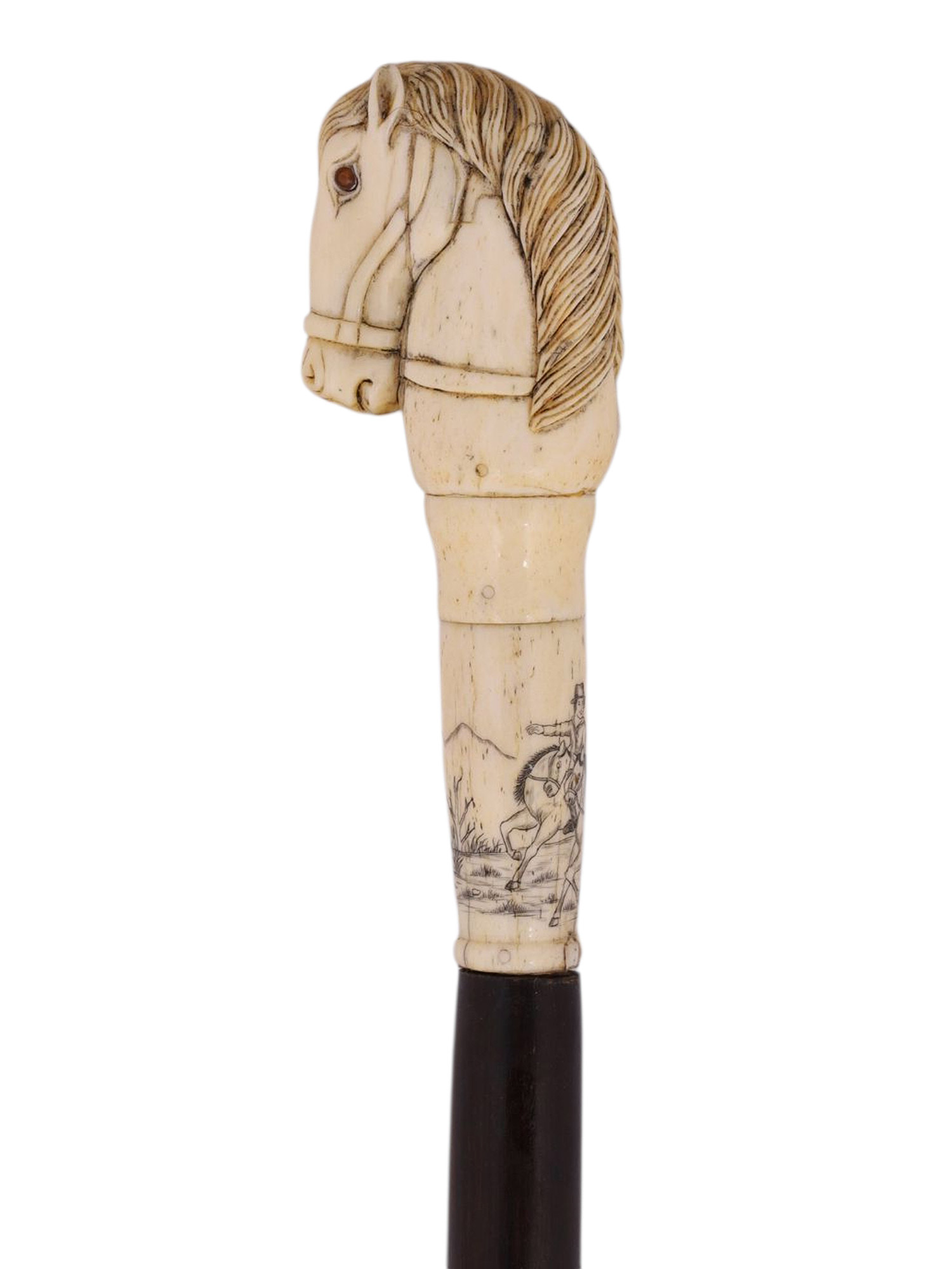 AN EXCEPTIONAL WALKING CANE WITH A CONCEALED BLADE, COLONIAL INDIA, 19TH CEN.