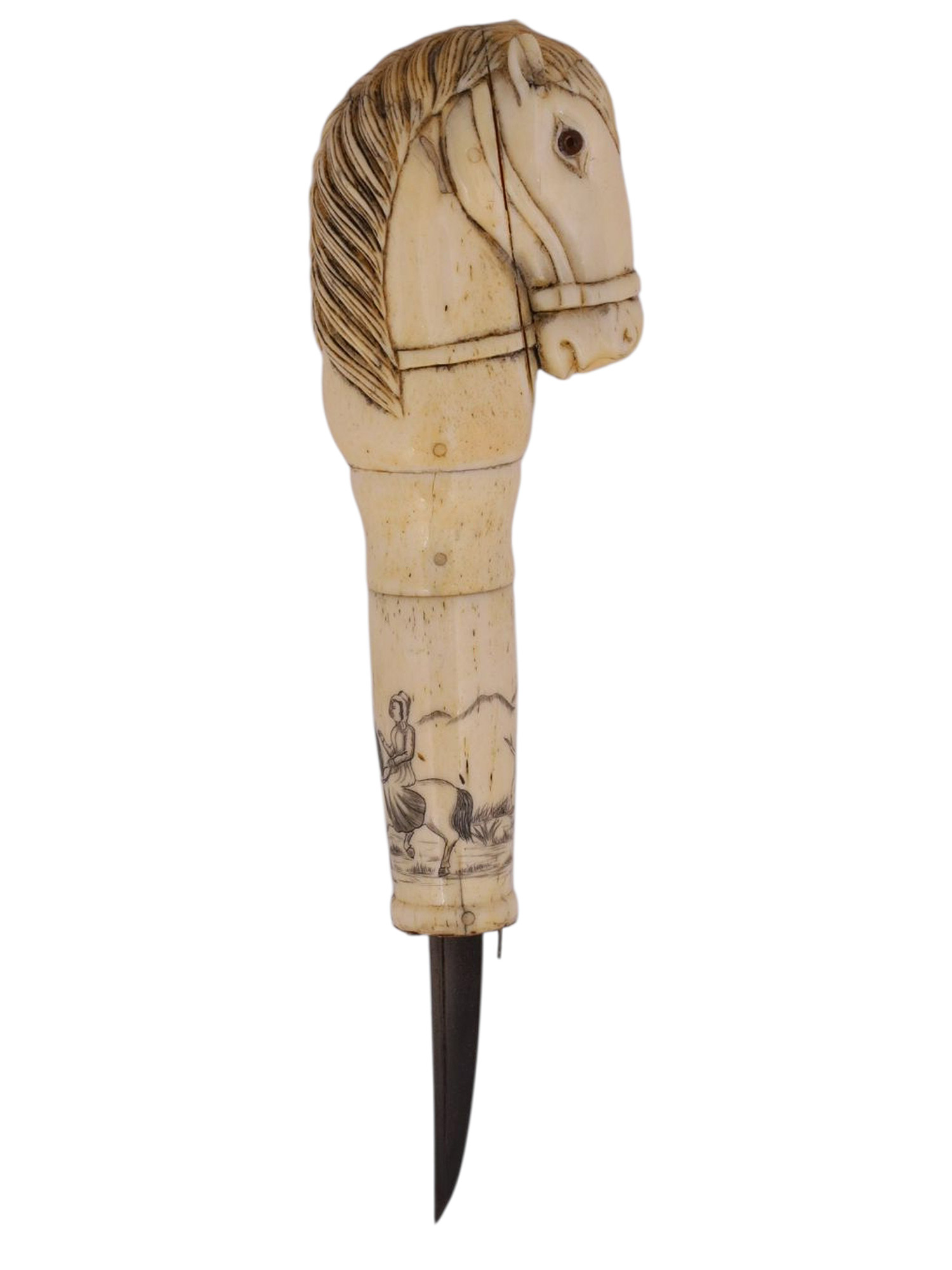 AN EXCEPTIONAL WALKING CANE WITH A CONCEALED BLADE, COLONIAL INDIA, 19TH CEN.