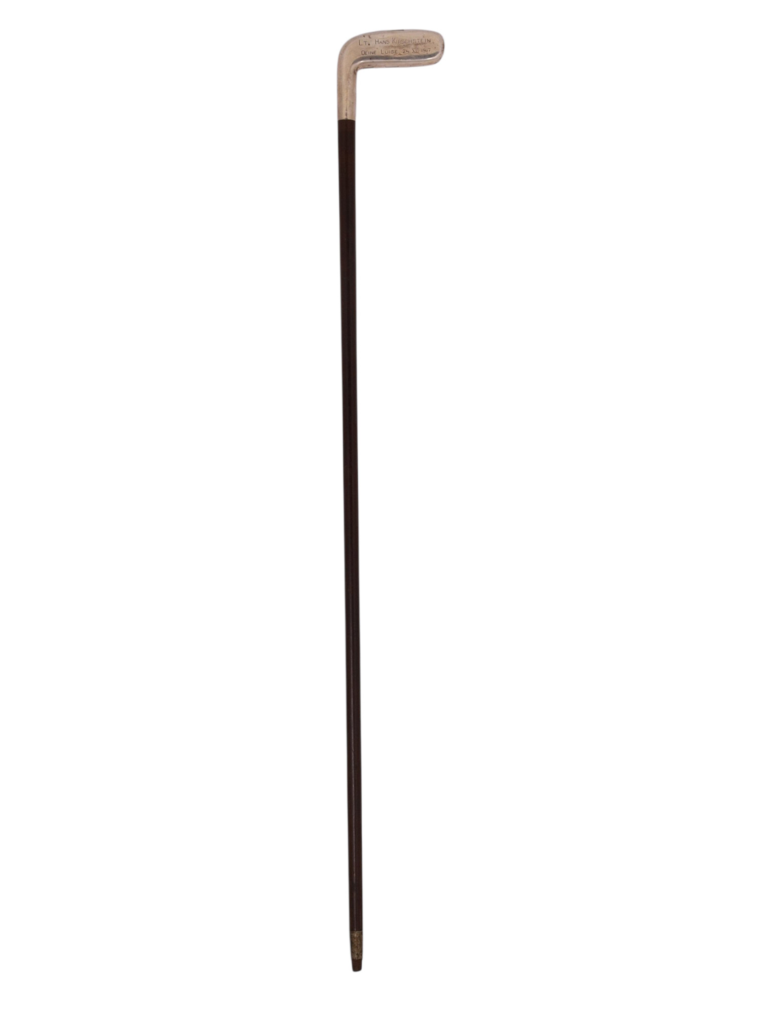 A GERMAN WW1 ACE LT. KIRSCHSTEIN COMBINED WALKING STICK GOLF CLUB CIGARETTE CASE, 1917