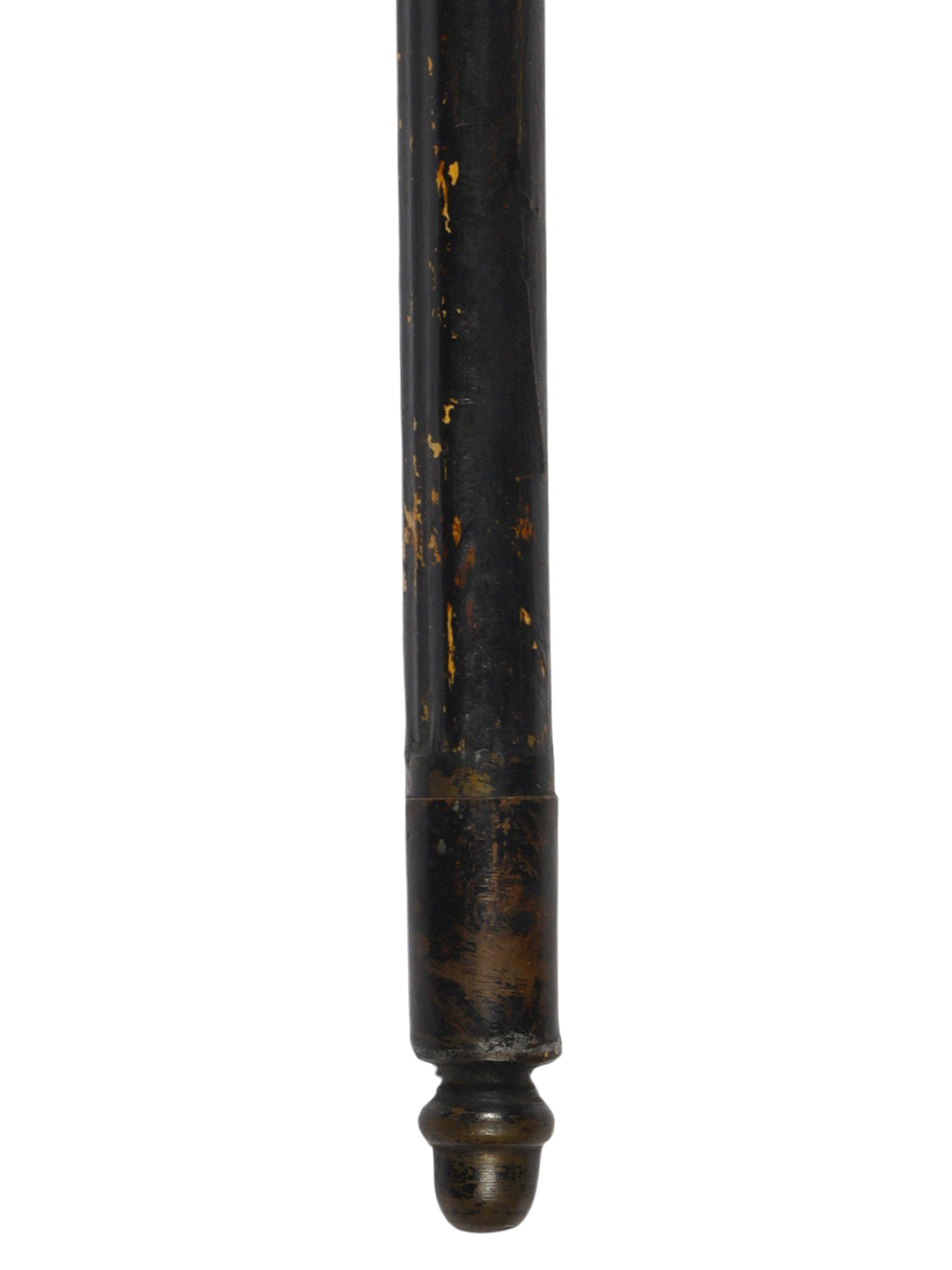 A CONTINENTAL EUROPEAN BRASS-MOUNTED HORN-HANDLED FIRING CANE, LATE 19TH CENTURY