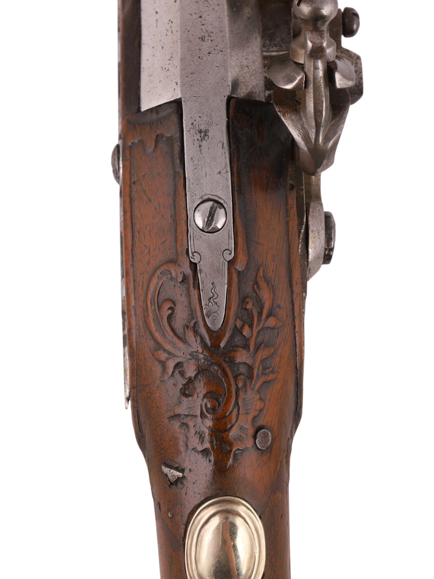 A PAIR OF MATCHING FLINTLOCK PISTOLS, FRENCH, MID-18TH CENTURY