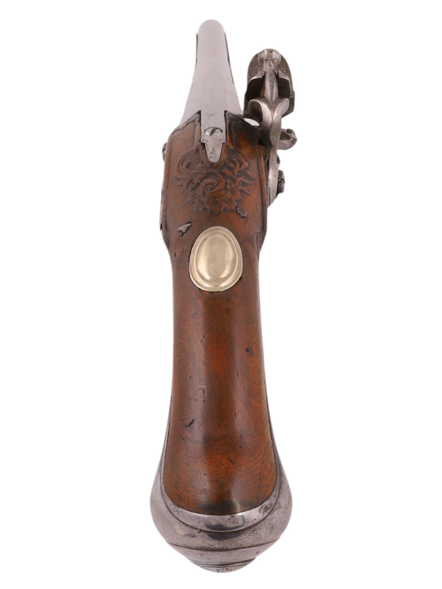 A PAIR OF MATCHING FLINTLOCK PISTOLS, FRENCH, MID-18TH CENTURY
