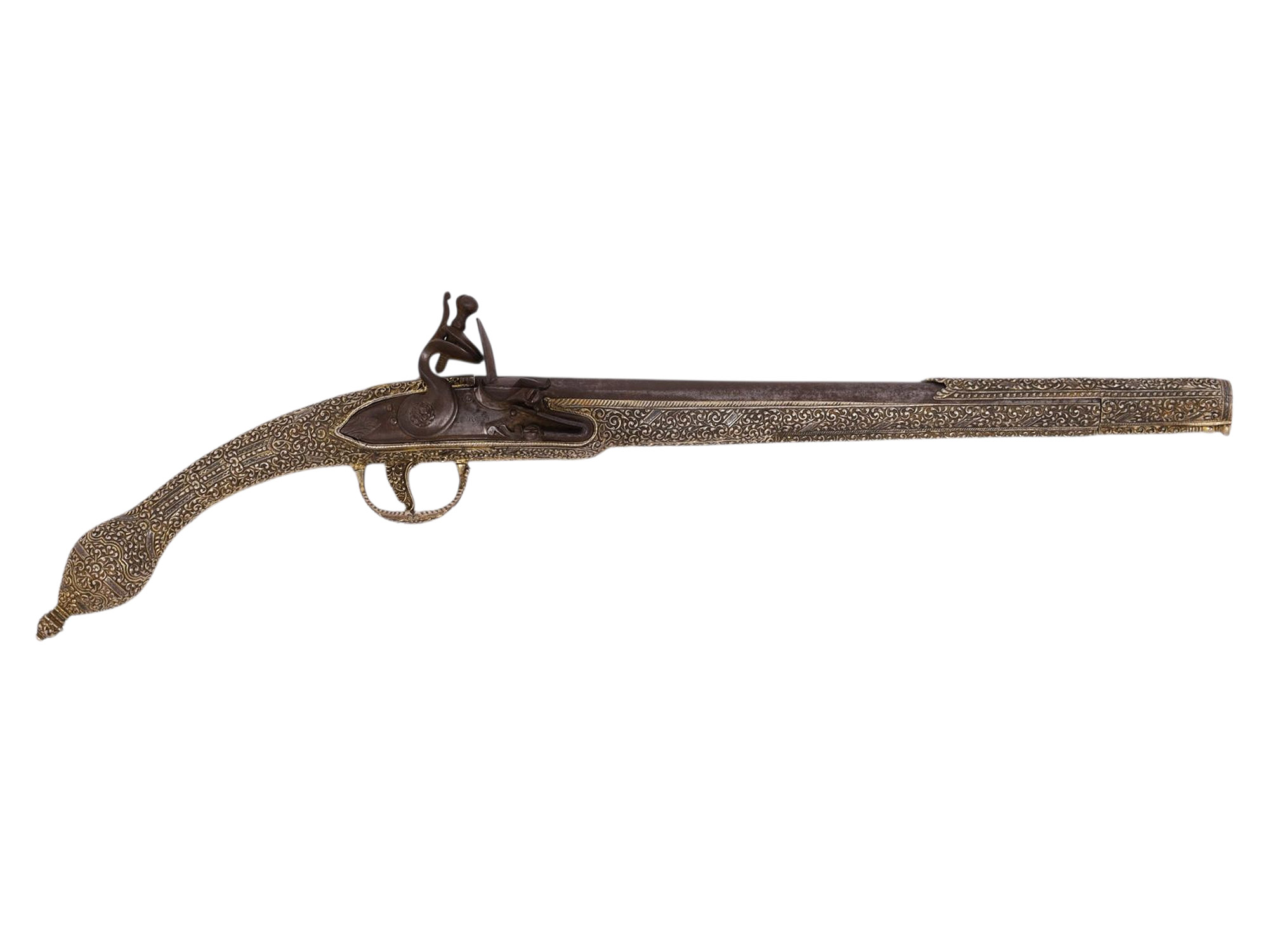 A FINE OTTOMAN–BALKAN SILVER-MOUNTED FLINTLOCK PISTOL, 18TH/19TH CENTURY