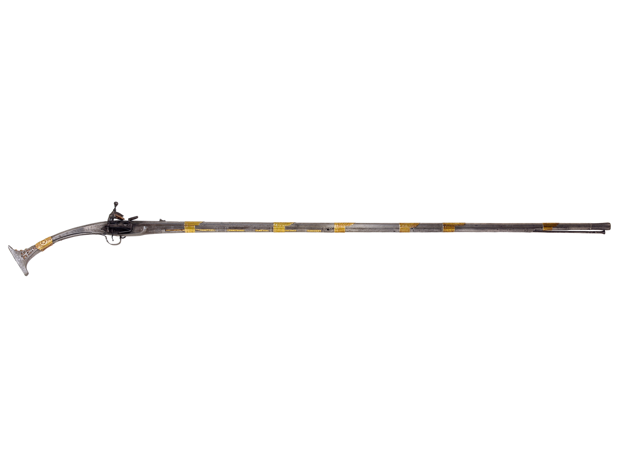 A BALKAN (PROBABLY ALBANIAN) 18-BORE MIQUELET-LOCK RIFLE (ARNAUTKA), EARLY 19TH CENTURY