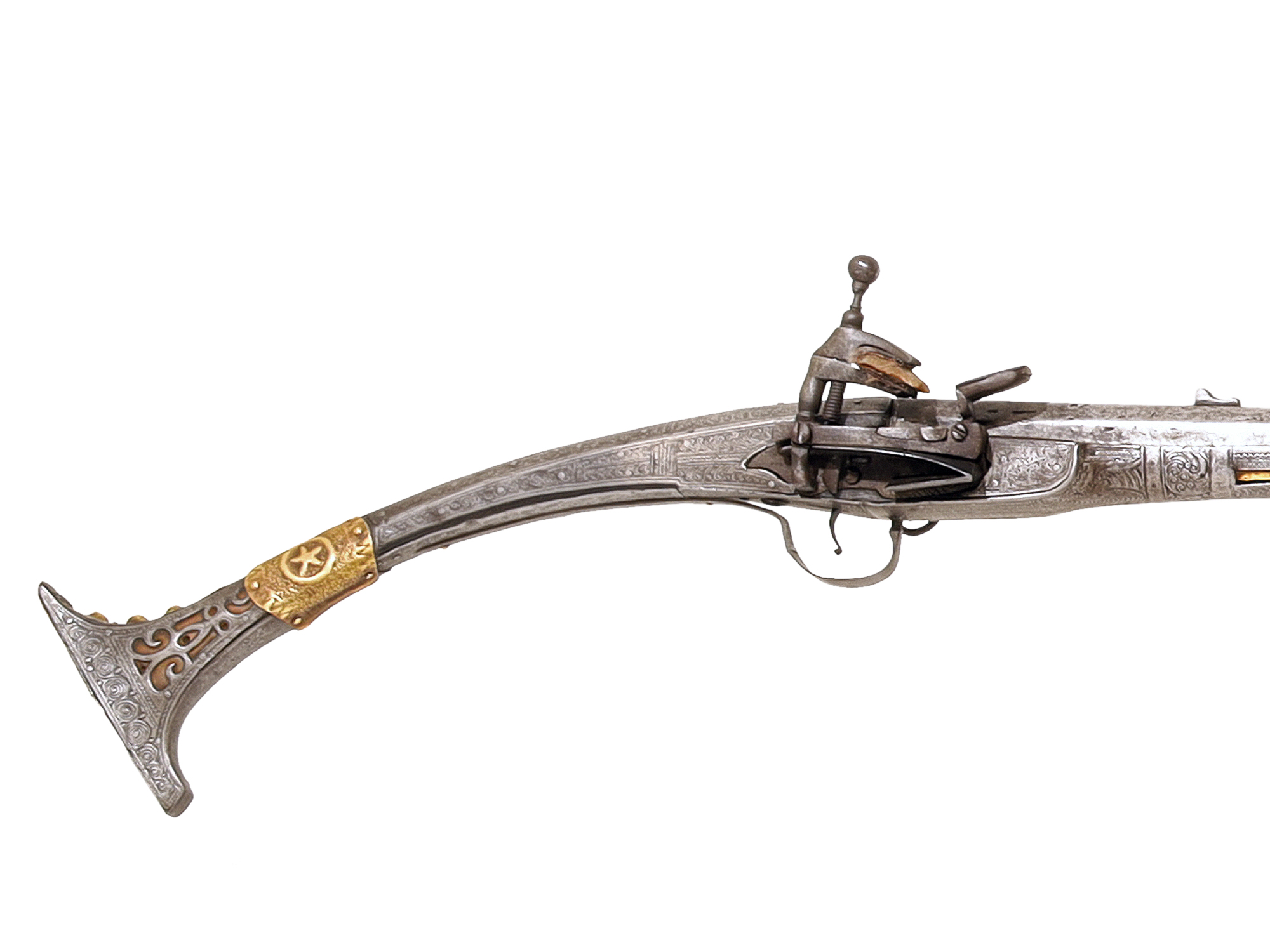 A BALKAN (PROBABLY ALBANIAN) 18-BORE MIQUELET-LOCK RIFLE (ARNAUTKA), EARLY 19TH CENTURY