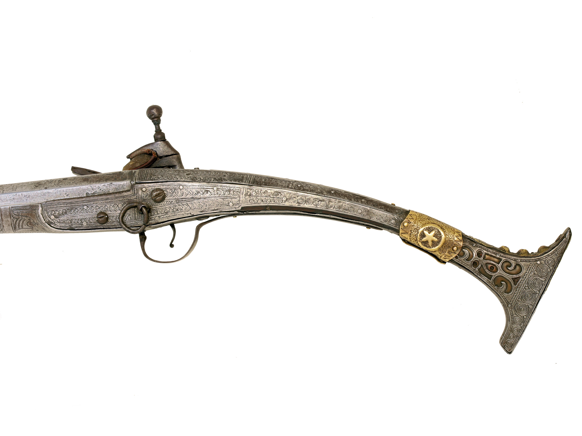 A BALKAN (PROBABLY ALBANIAN) 18-BORE MIQUELET-LOCK RIFLE (ARNAUTKA), EARLY 19TH CENTURY
