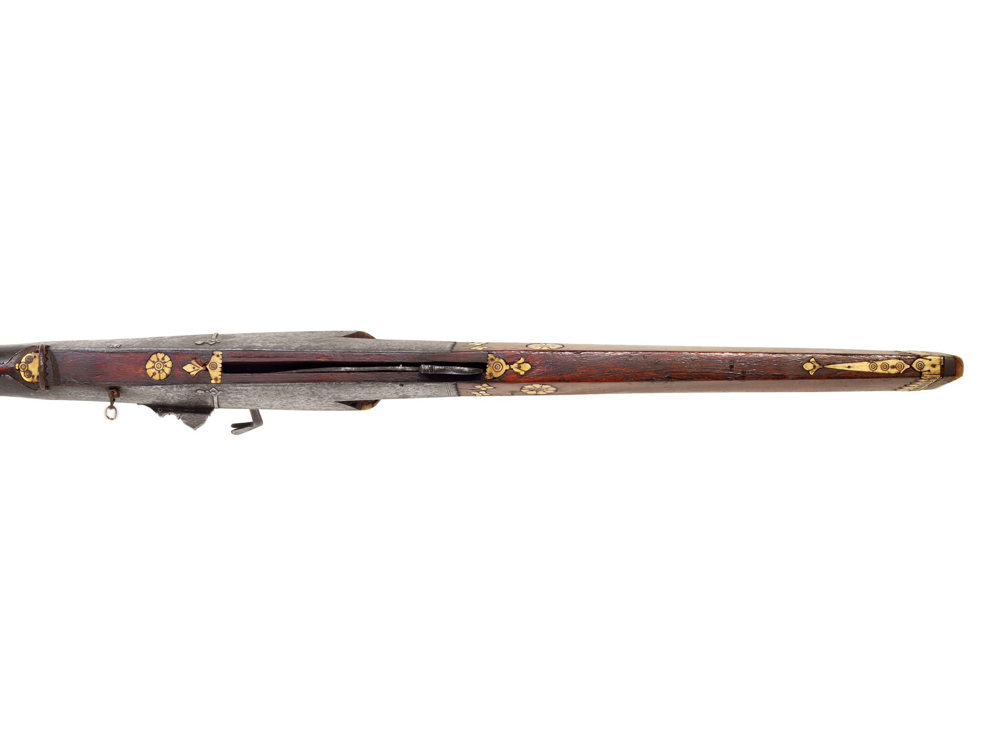 AN INDIAN MATCHLOCK TORADAR RIFLE, TWISTED STEEL BARREL, 18TH CENTURY