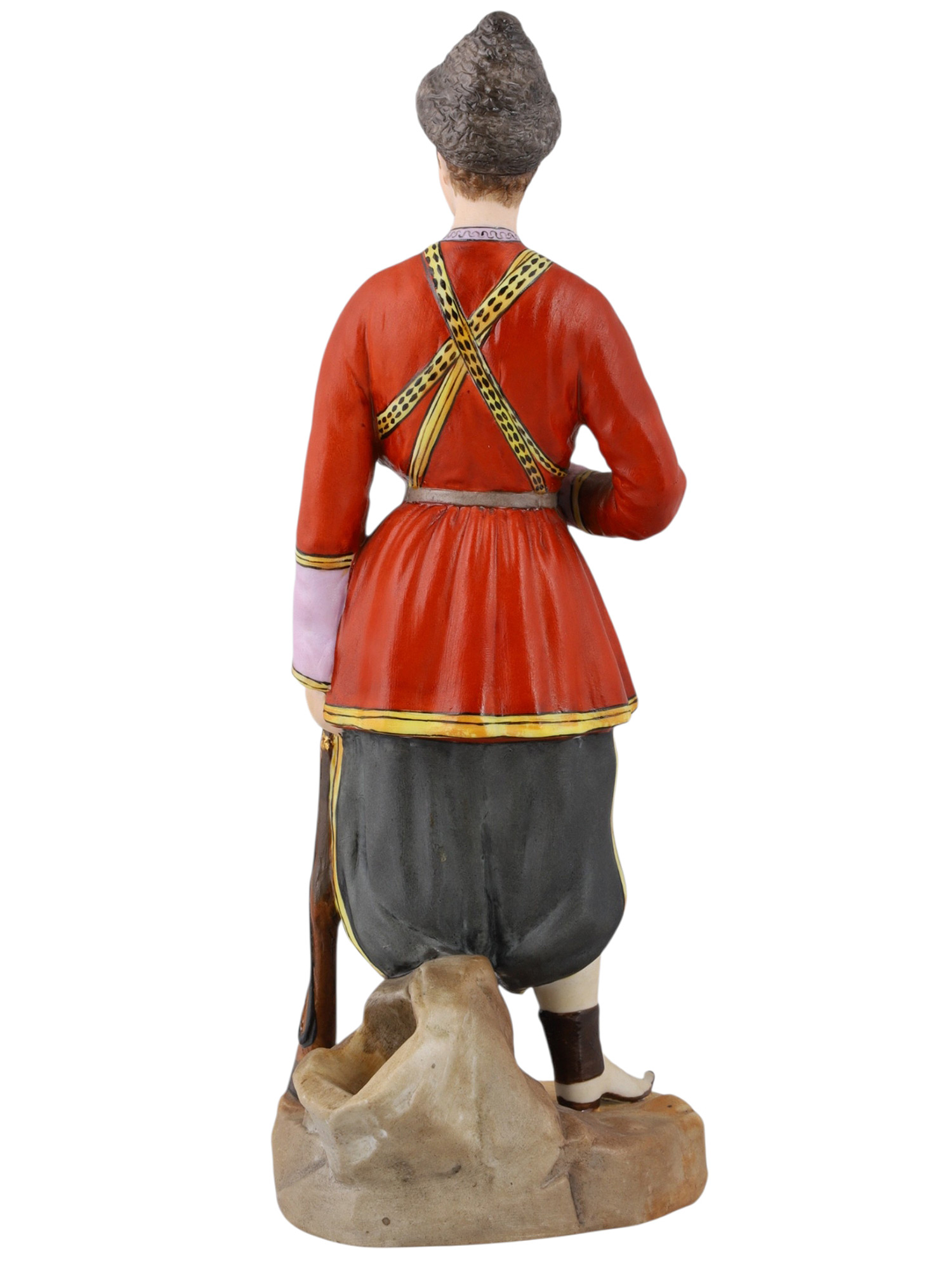 A RUSSIAN GARDNER PORCELAIN FIGURE OF A GEORGIAN MAN, 19TH CENTURY
