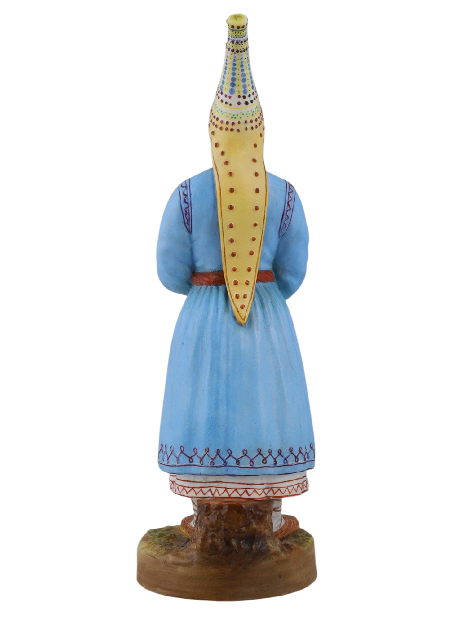 A RUSSIAN GARDNER PORCELAIN FIGURE OF A CHEREMIS (MARI) WOMAN, 19TH CEN.