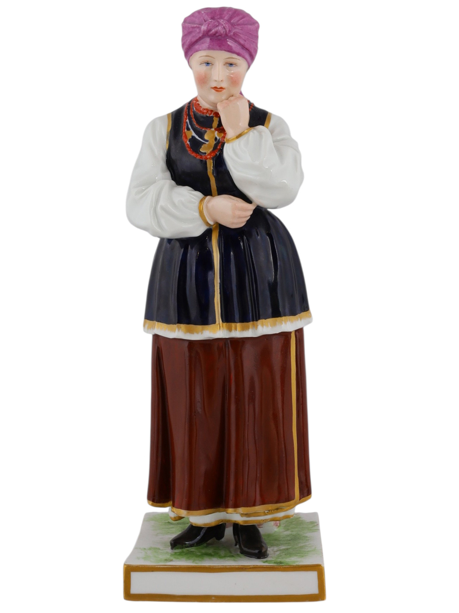 A RUSSIAN POPOV PORCELAIN FIGURE OF A UKRAINIAN WOMAN