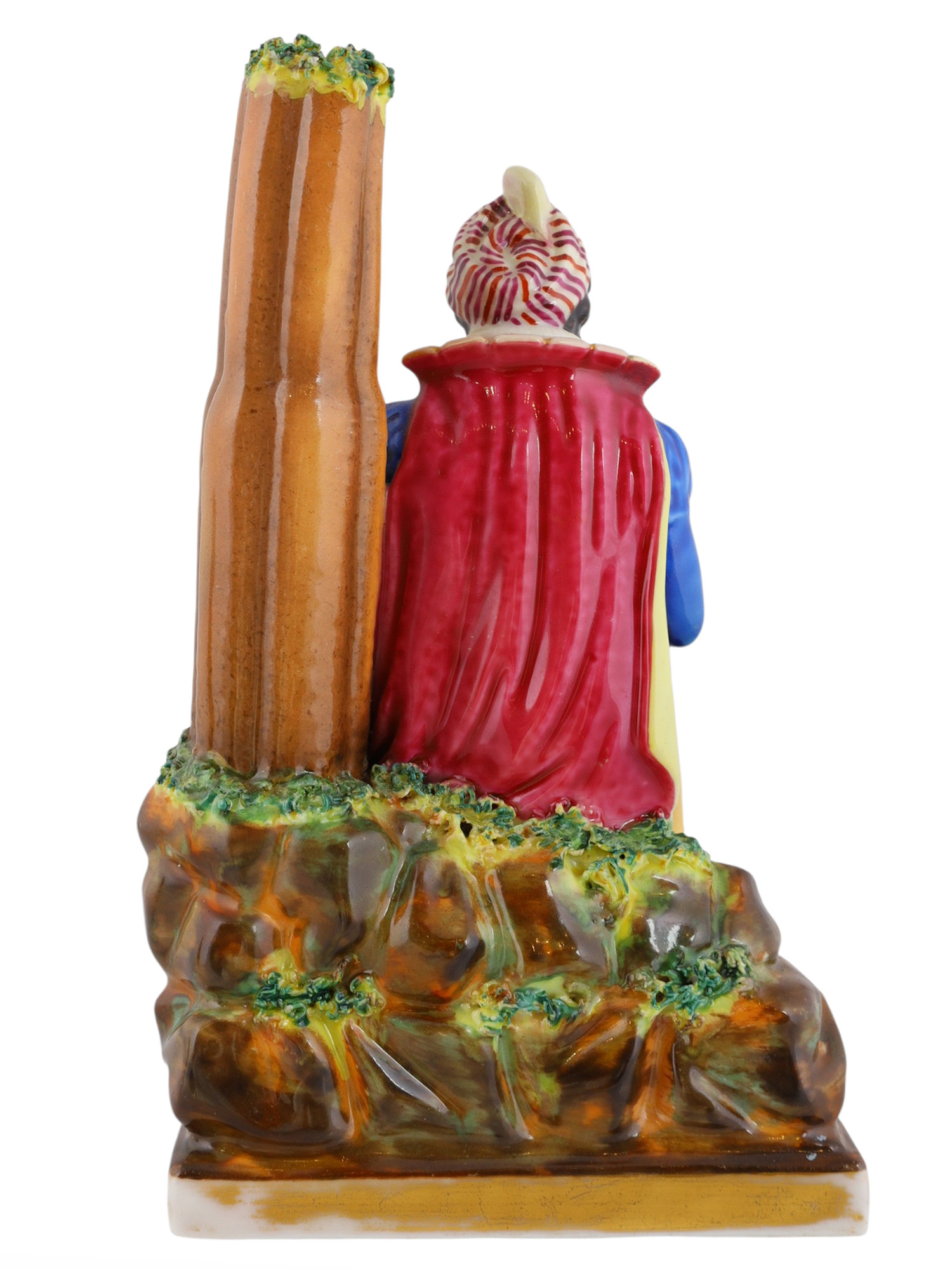 A RUSSIAN PORCELAIN FIGURE OF A MUSICIAN, POPOV FACTORY, C. 1860