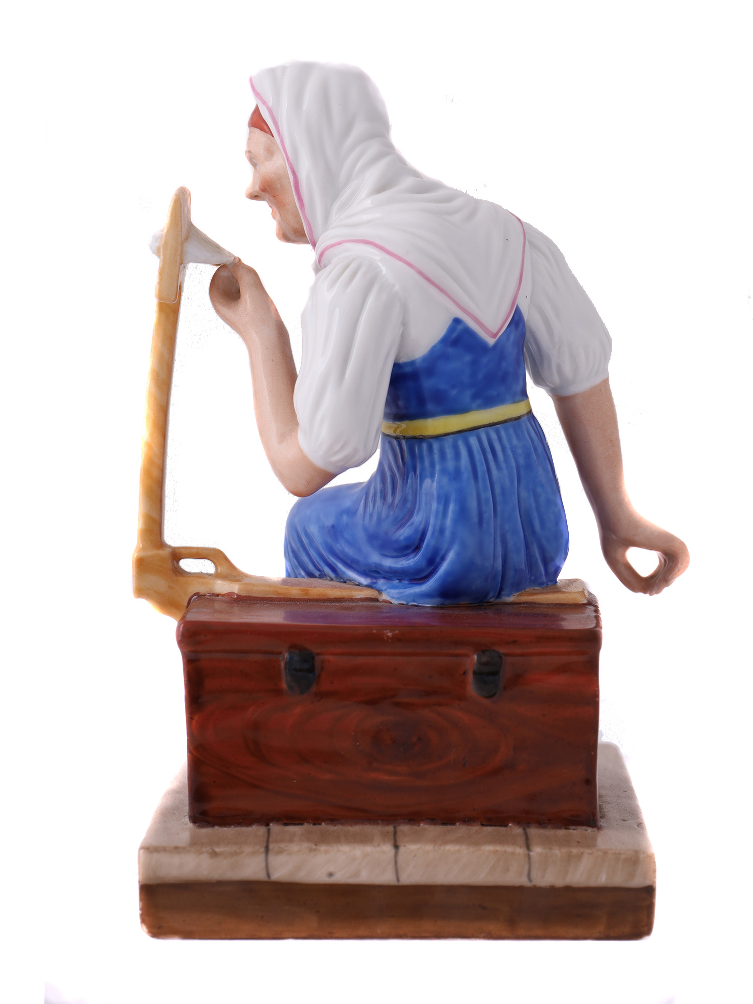 A RUSSIAN POPOV MFG GLAZED PORCELAIN FIGURE, 19TH C.