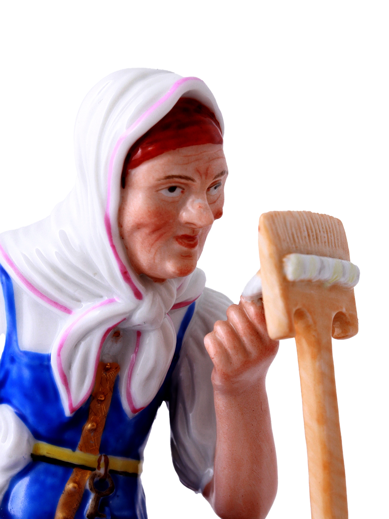 A RUSSIAN POPOV MFG GLAZED PORCELAIN FIGURE, 19TH C.