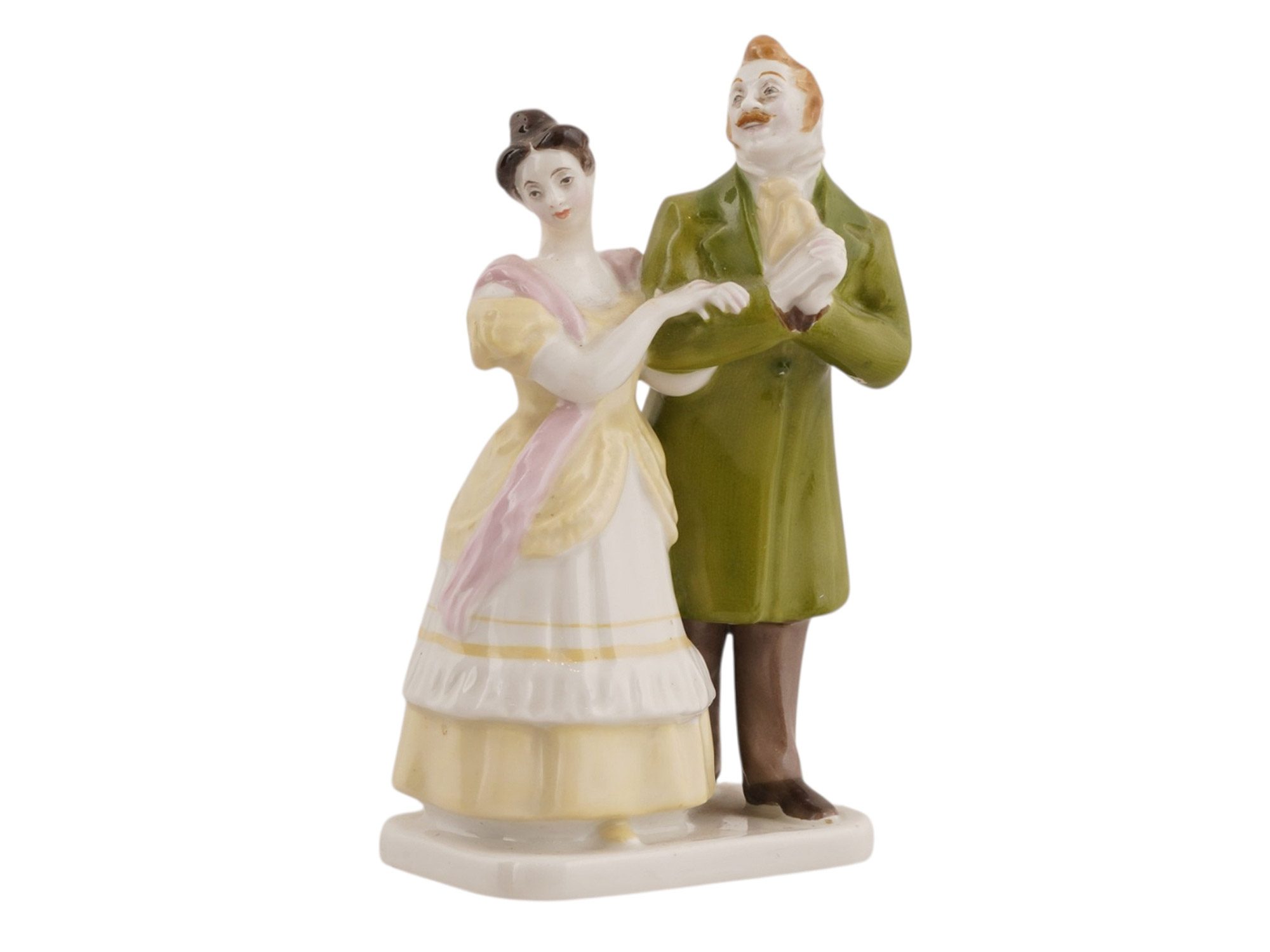 A GROUP OF EIGHT SOVIET PORCELAIN FIGURINES BASED ON NIKOLAI GOGOL’S NOVEL DEAD SOULS AND COMEDY THE GOVERNMENT INSPECTOR