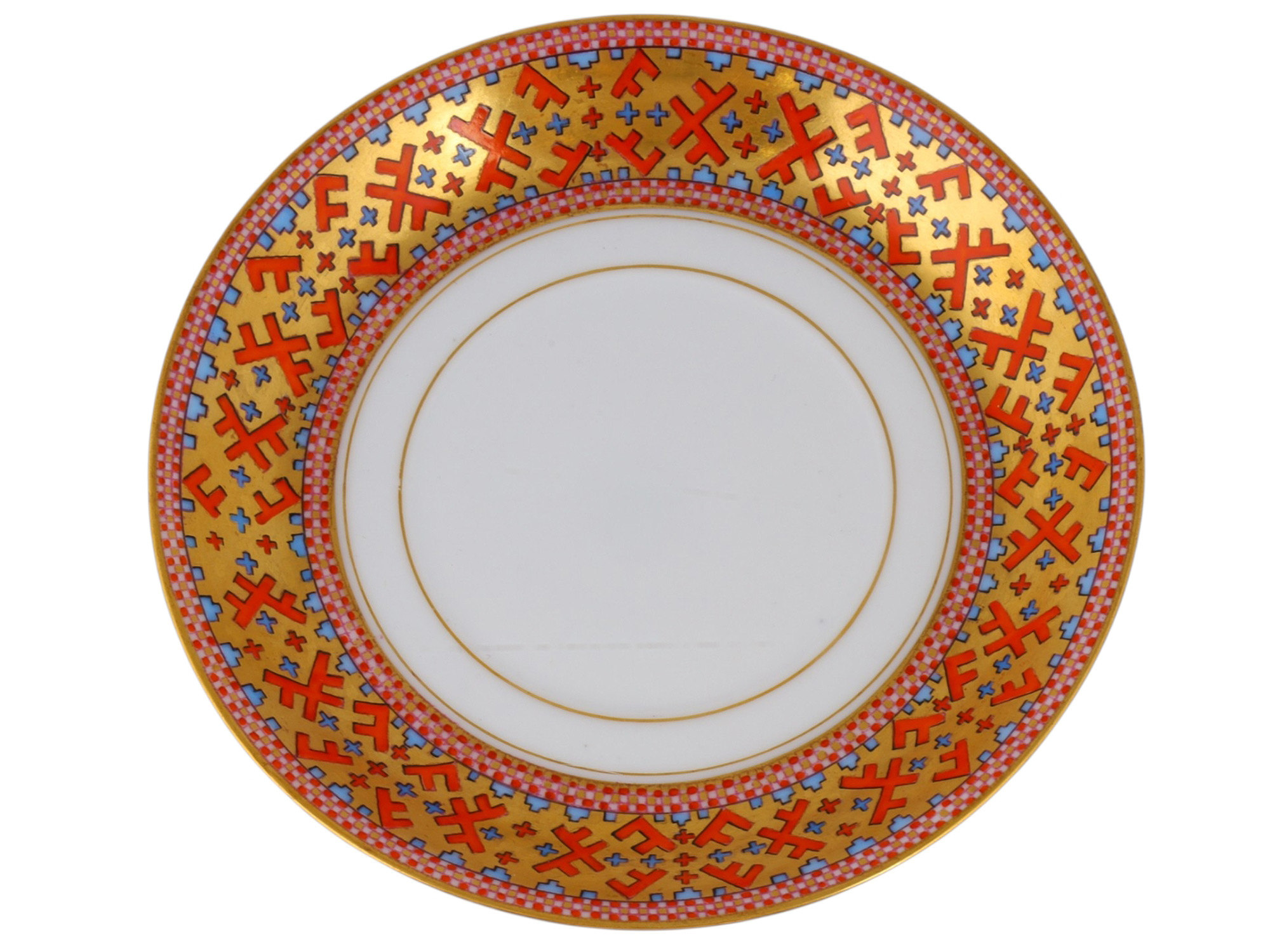 A RUSSIAN KORNILOV BROTHERS PORCELAIN CUP AND SAUCER BY THE KORNILOV BROTHERS FACTORY, ST. PETERSBURG, LATE 19TH CENTURY